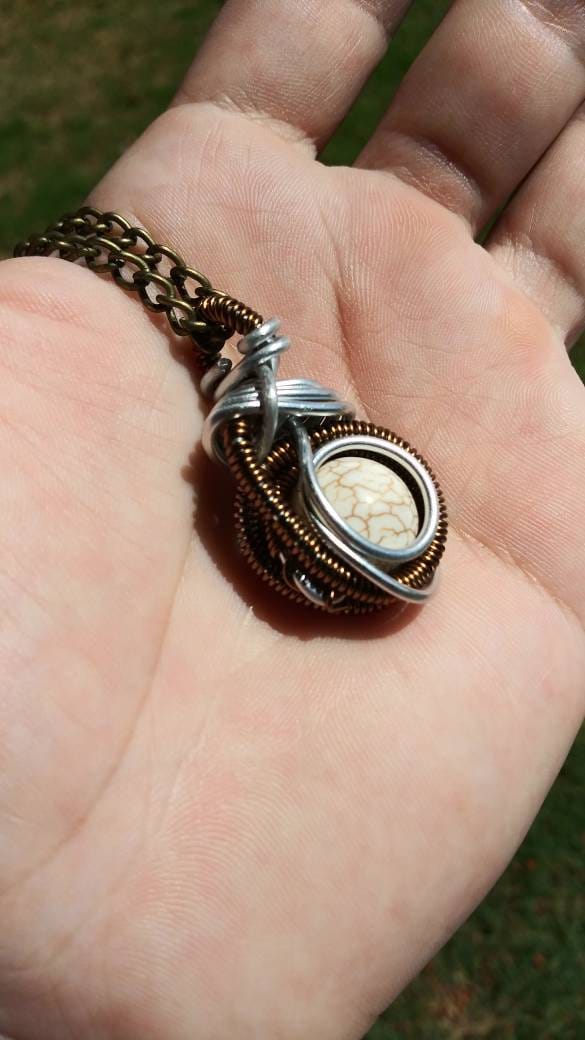Far out landing. Howlite necklace. Made by Eyesthatburnthemind.