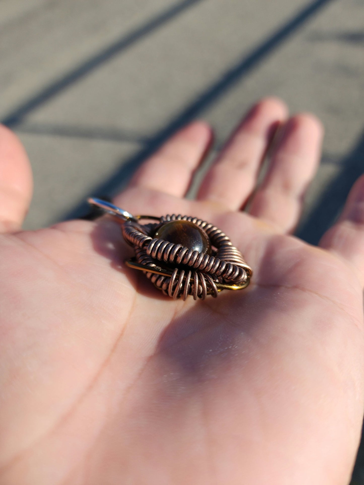 Primordial Vision. Golden Tigers Eye necklace. Made by Eyesthatburnthemind.