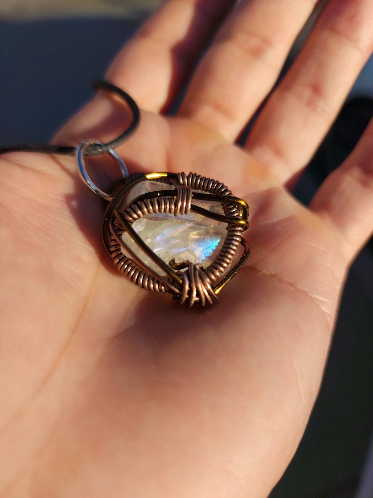 Loyal Companion. Flashed Quartz crystal necklace. Made by Eyesthatburnthemind.