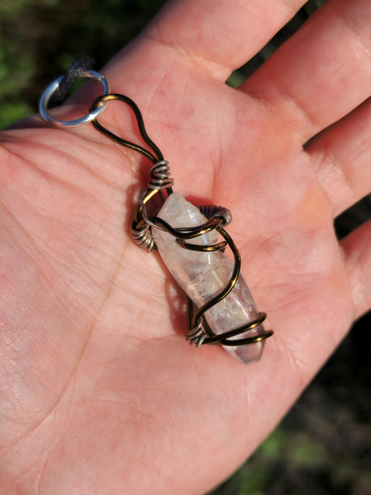 Crystal Catalyst. Clear Quartz Crystal Necklace. Made by Eyesthatburnthemind.