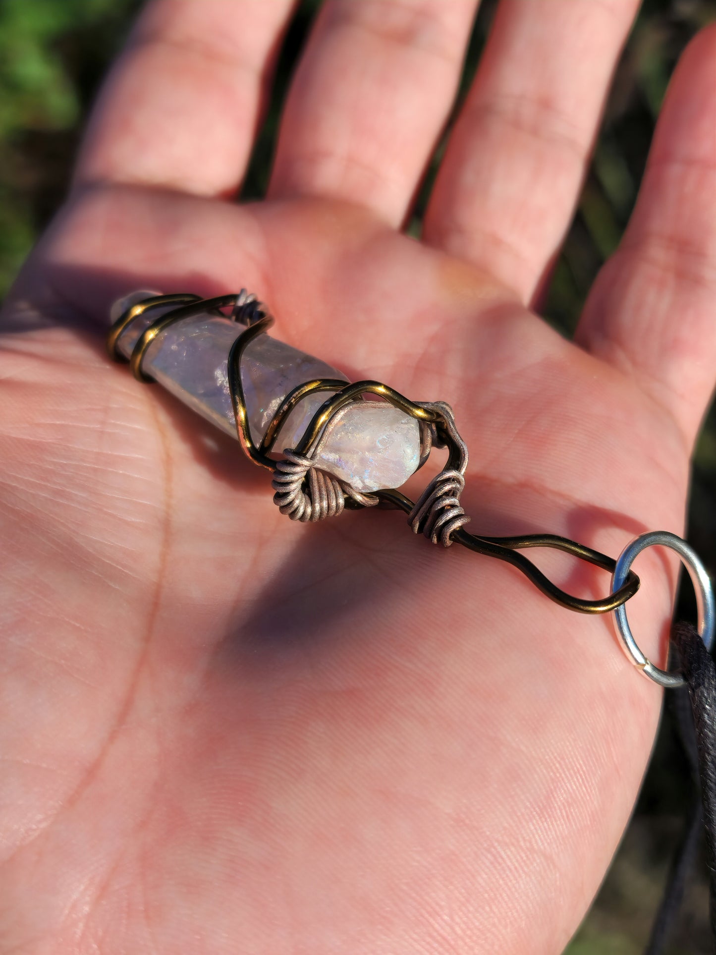 Crystal Catalyst. Clear Quartz Crystal Necklace. Made by Eyesthatburnthemind.