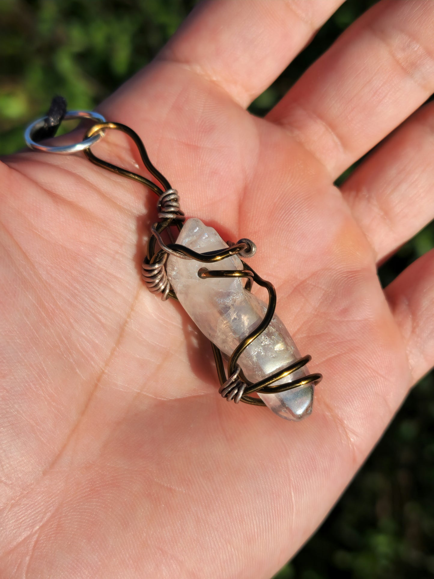 Crystal Catalyst. Clear Quartz Crystal Necklace. Made by Eyesthatburnthemind.