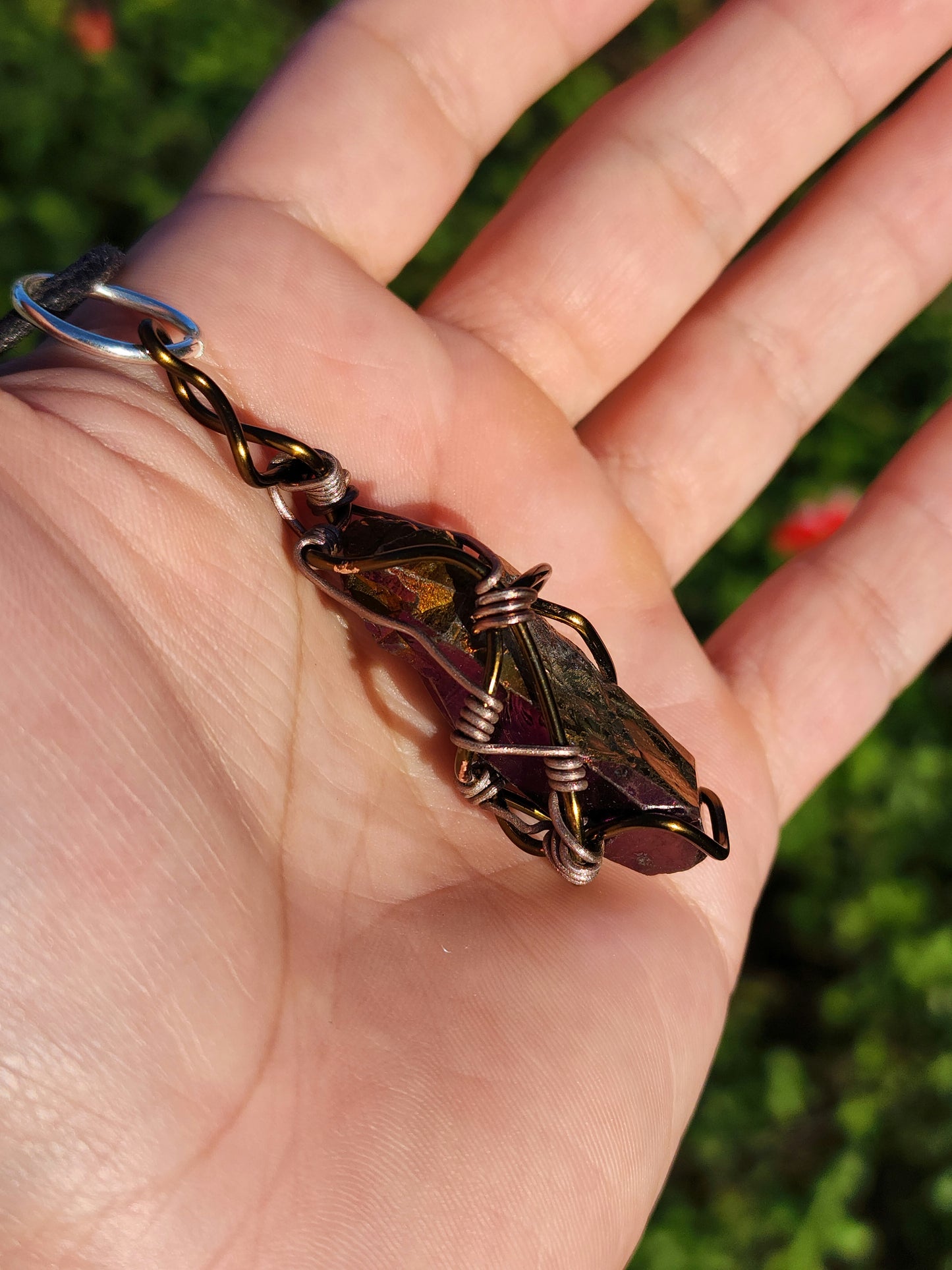 Crystal Catalyst. Flashed Quartz Crystal Necklace. Made by Eyesthatburnthemind.