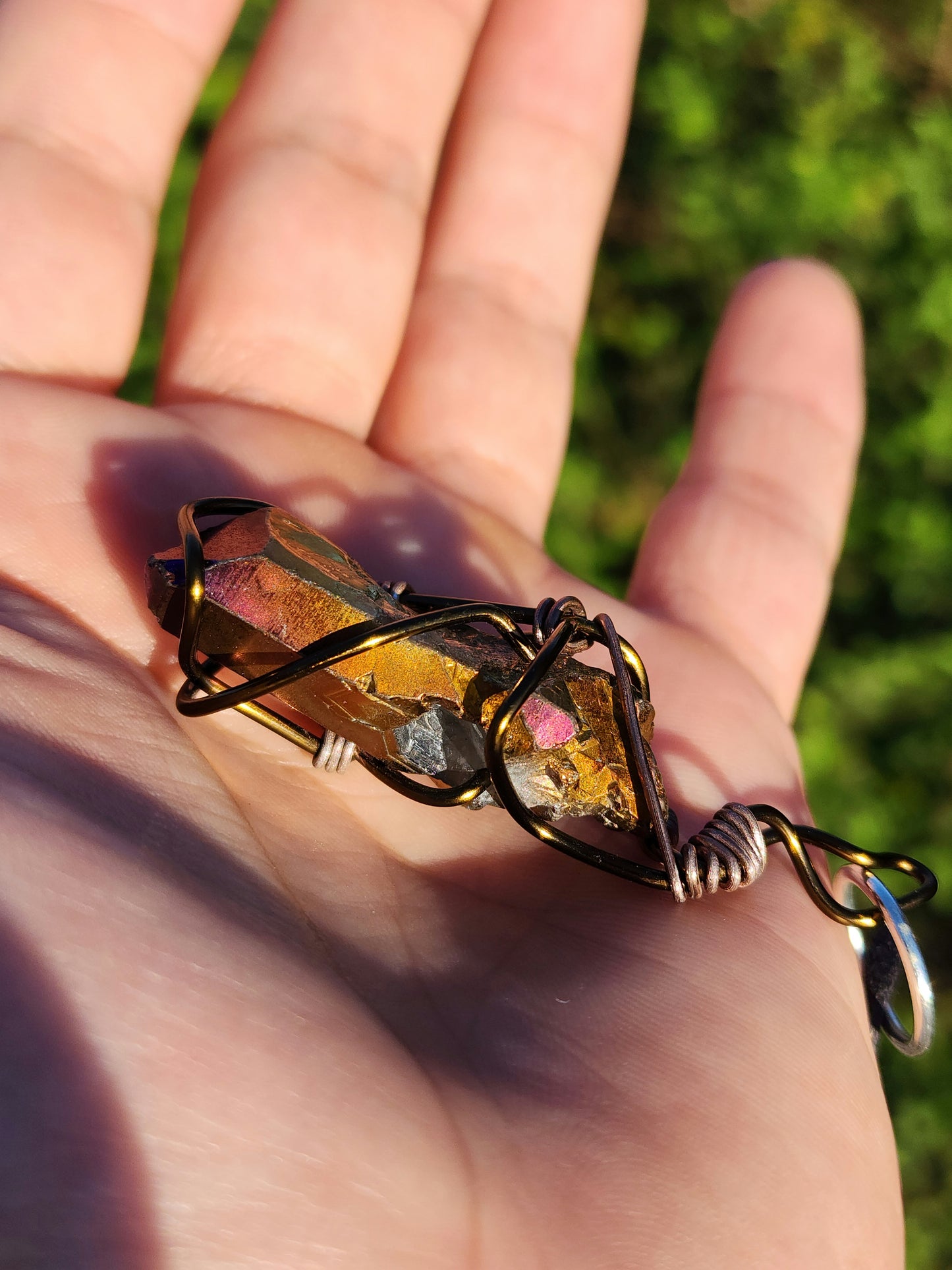 Crystal Catalyst. Flashed Quartz Crystal Necklace. Made by Eyesthatburnthemind.