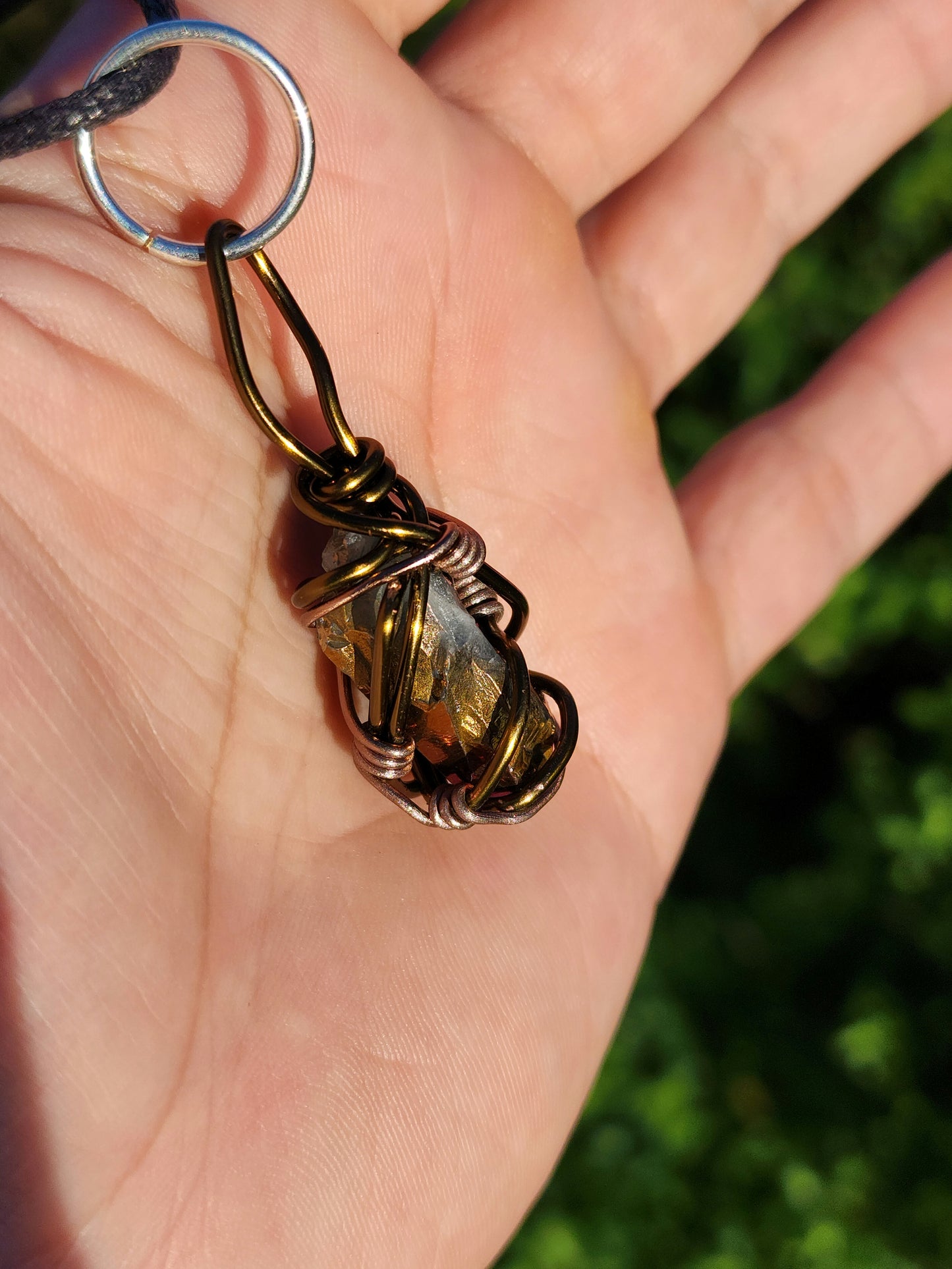 Crystal Catalyst. Flashed Quartz Crystal Necklace. Made by Eyesthatburnthemind.