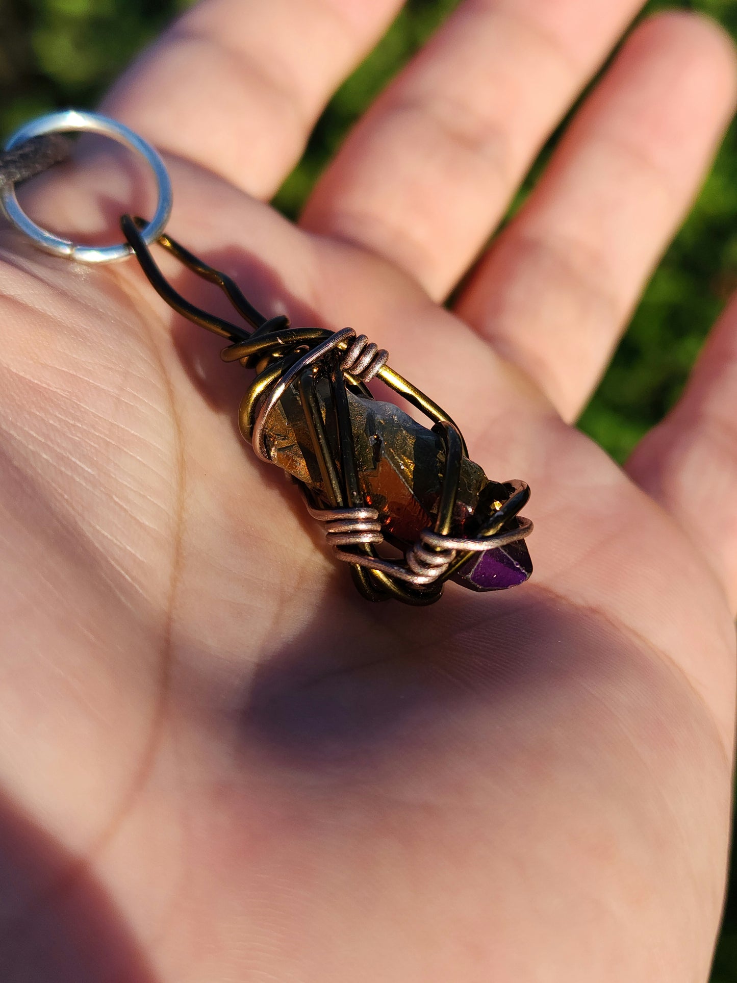 Crystal Catalyst. Flashed Quartz Crystal Necklace. Made by Eyesthatburnthemind.