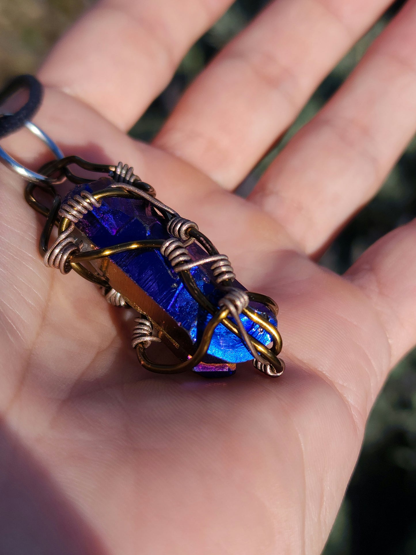 Crystal Catalyst. Flashed Quartz Crystal Necklace. Made by Eyesthatburnthemind.