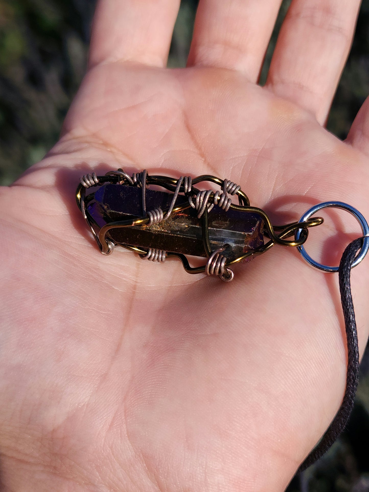 Crystal Catalyst. Flashed Quartz Crystal Necklace. Made by Eyesthatburnthemind.