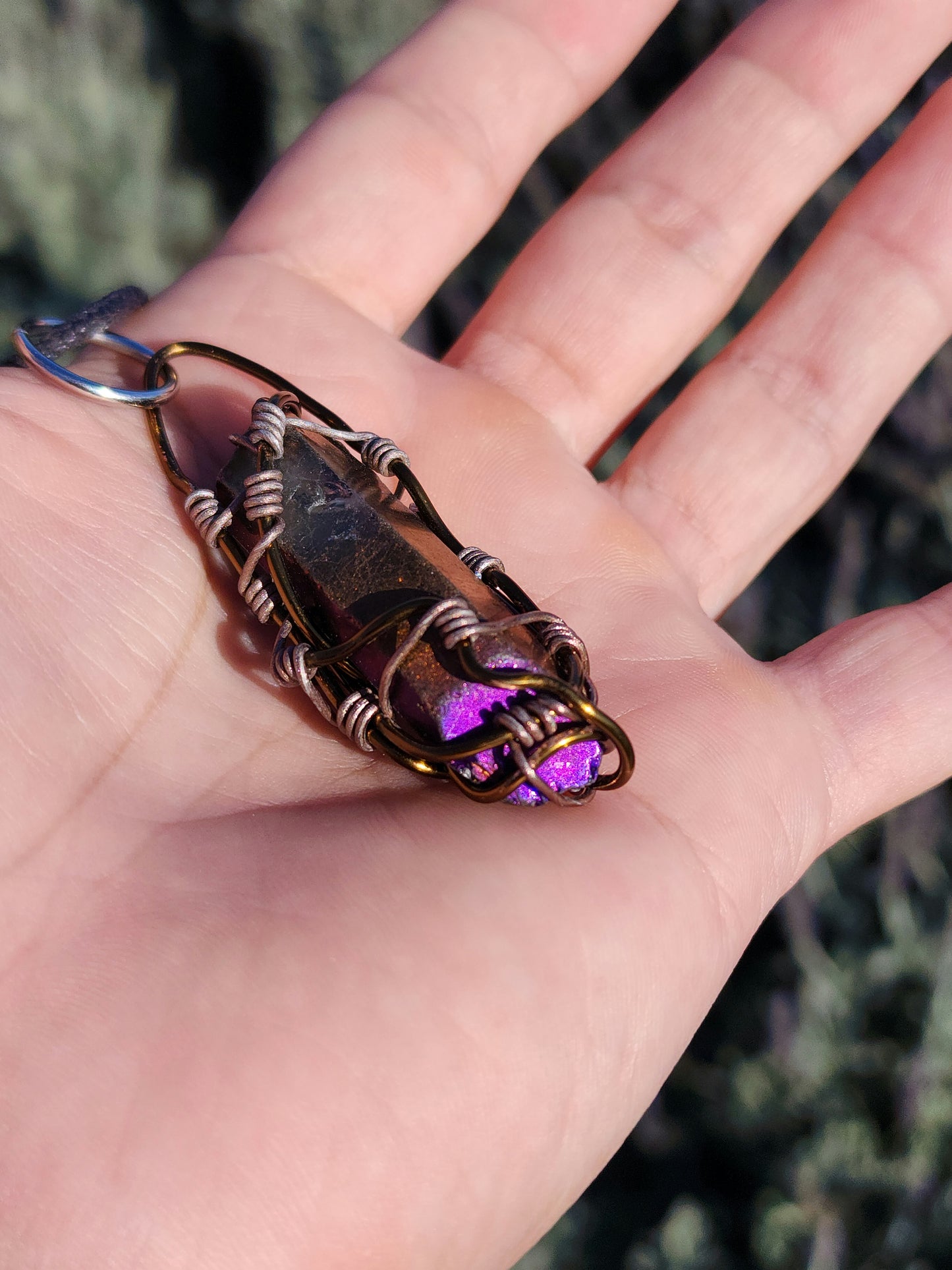 Crystal Shield. Flashed Quartz Crystal Necklace. Made by Eyesthatburnthemind.