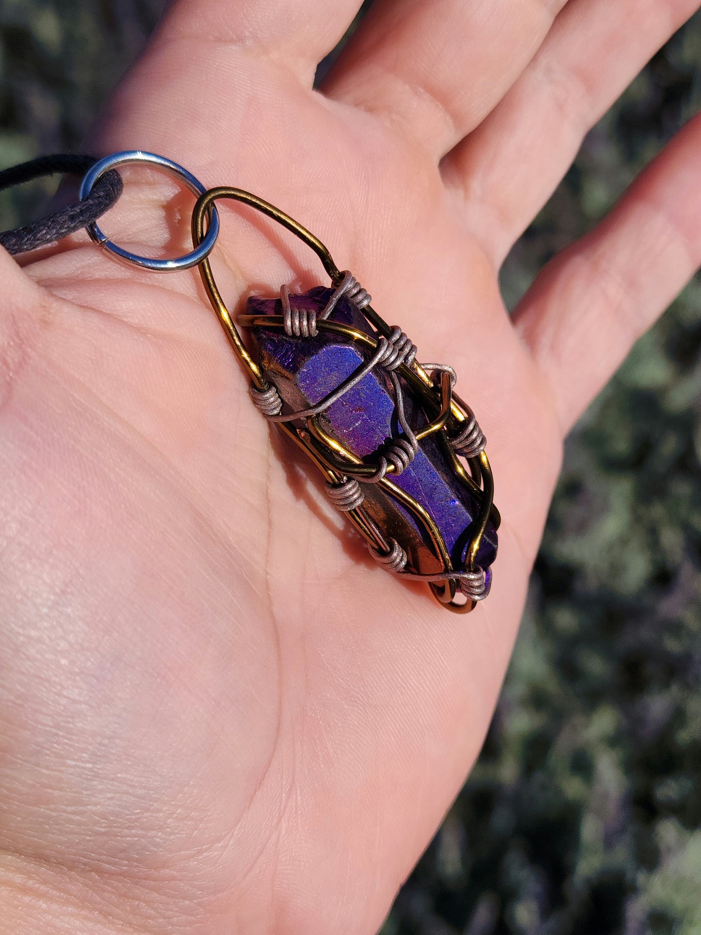 Crystal Shield. Flashed Quartz Crystal Necklace. Made by Eyesthatburnthemind.