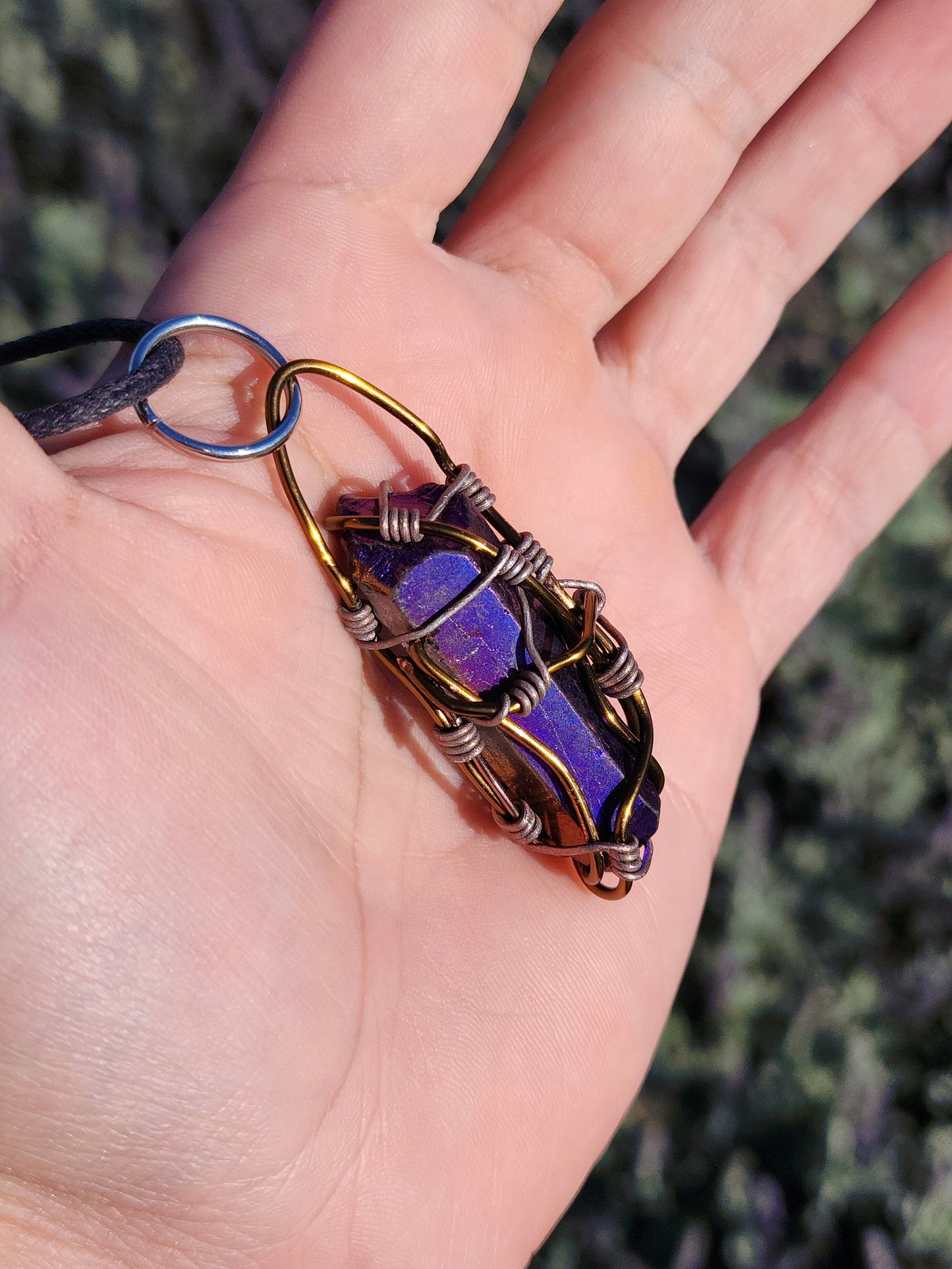 Crystal Shield. Flashed Quartz Crystal Necklace. Made by Eyesthatburnthemind.