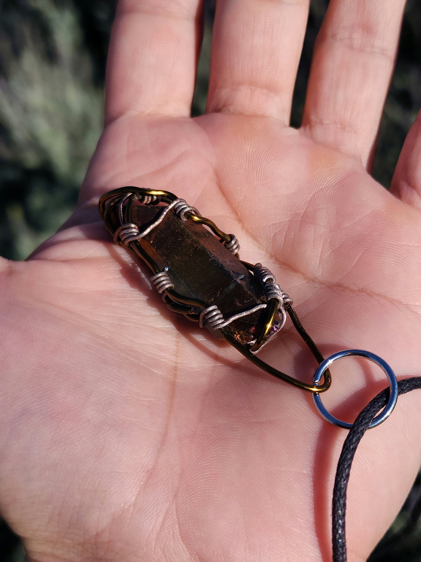 Crystal Shield. Flashed Quartz Crystal Necklace. Made by Eyesthatburnthemind.