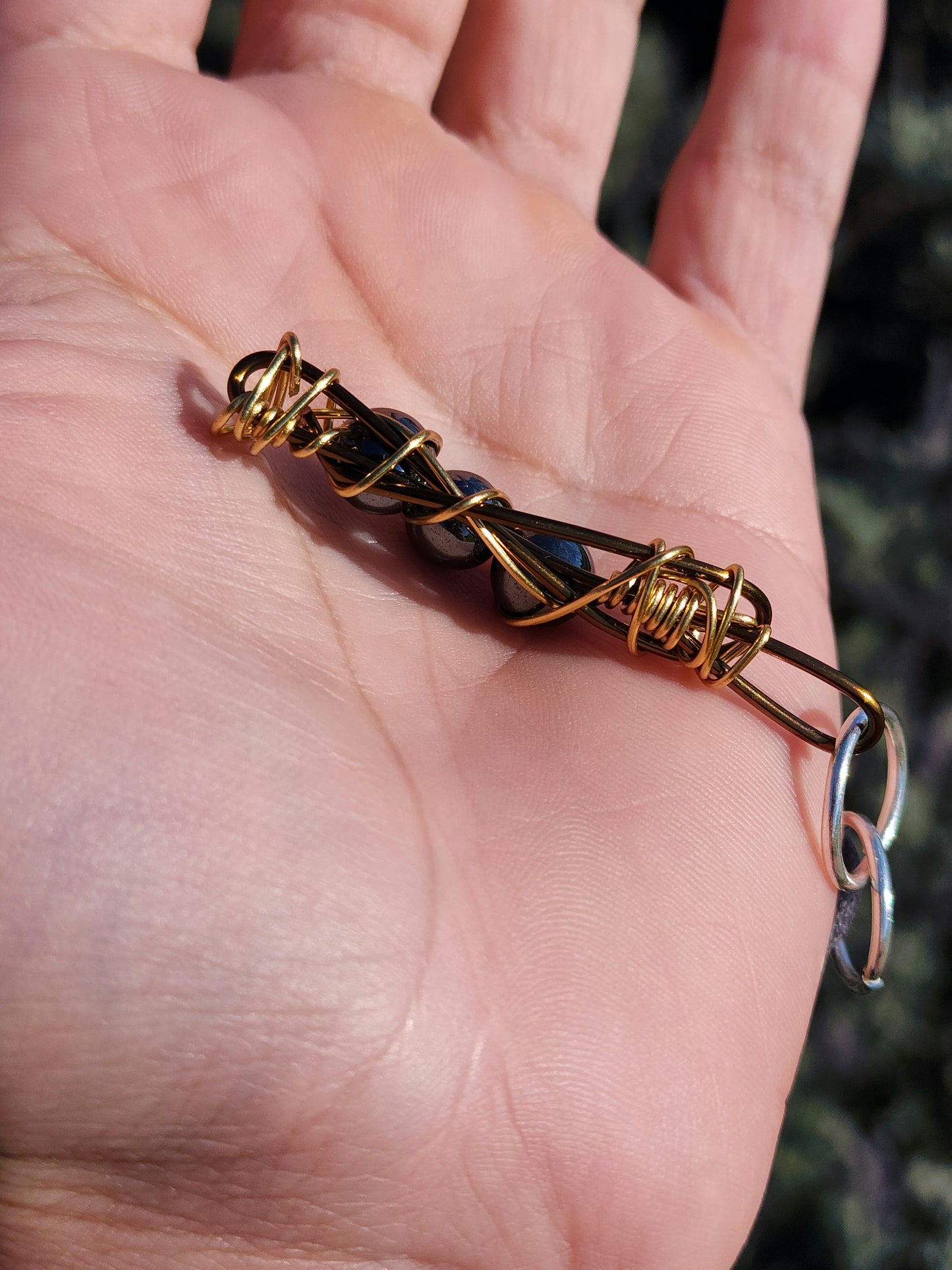 Wired Castor. Hematite, Copper and Brass Necklace. Made By Eyesthatburnthemind.