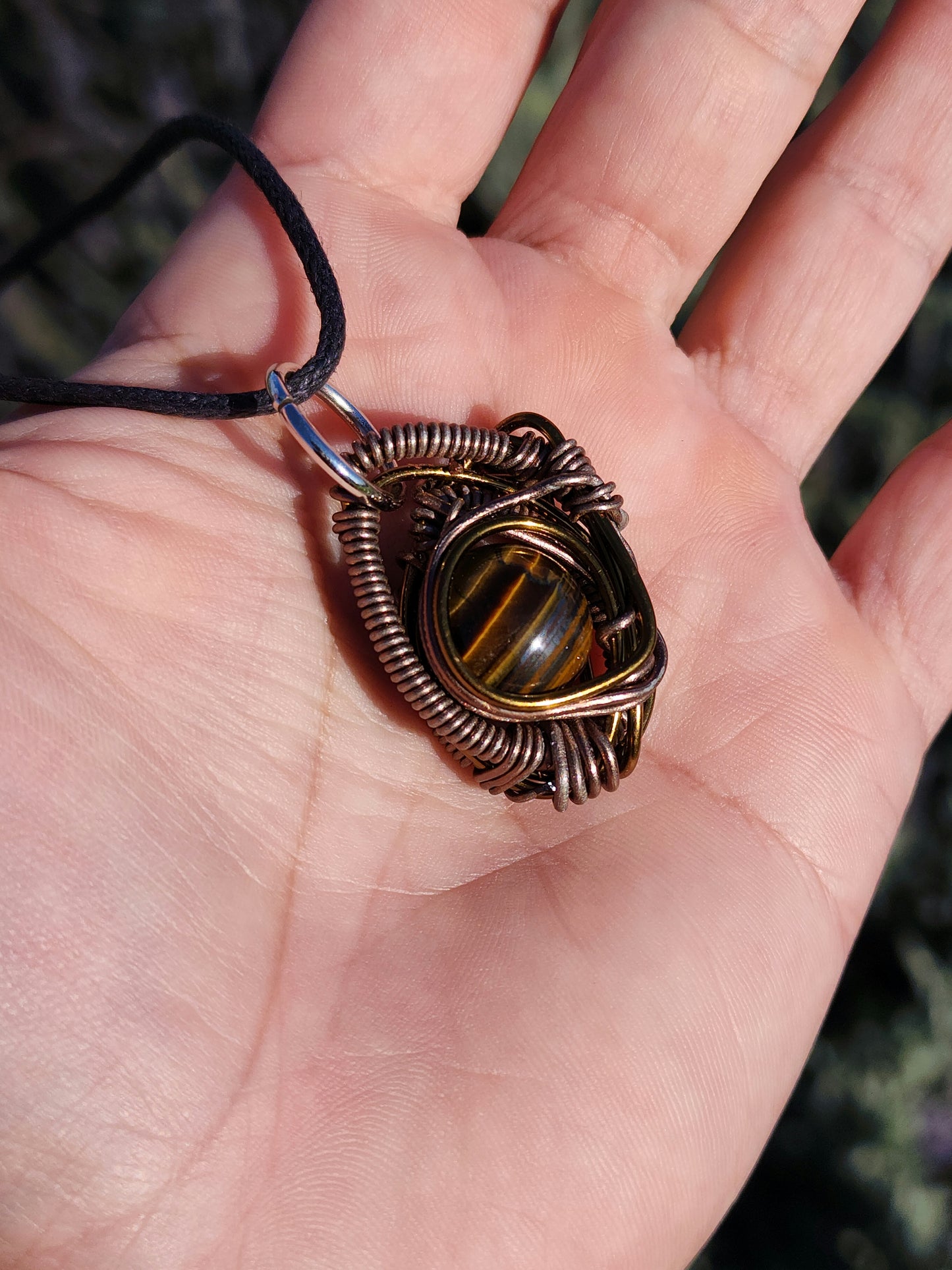 Primordial Vision. Golden Tigers Eye Necklace. Made by Eyesthatburnthemind.