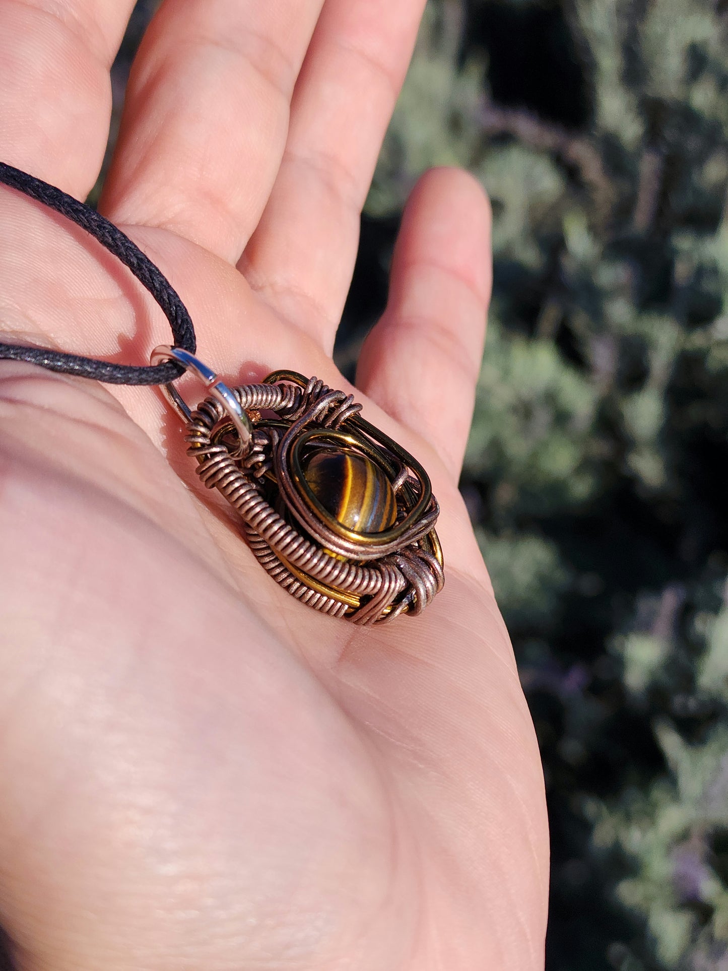 Primordial Vision. Golden Tigers Eye Necklace. Made by Eyesthatburnthemind.