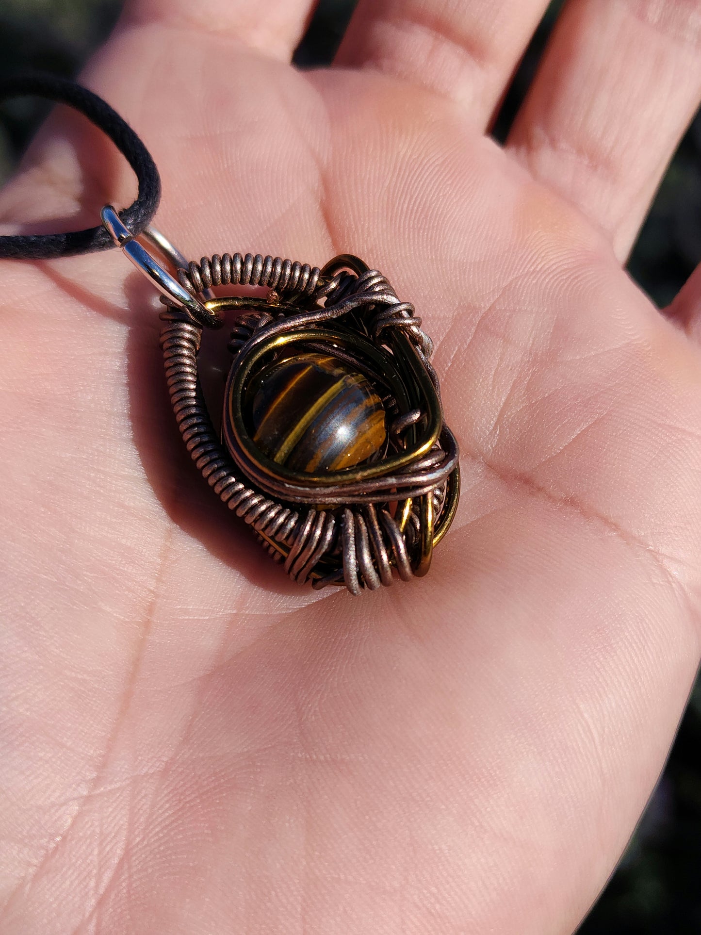 Primordial Vision. Golden Tigers Eye Necklace. Made by Eyesthatburnthemind.