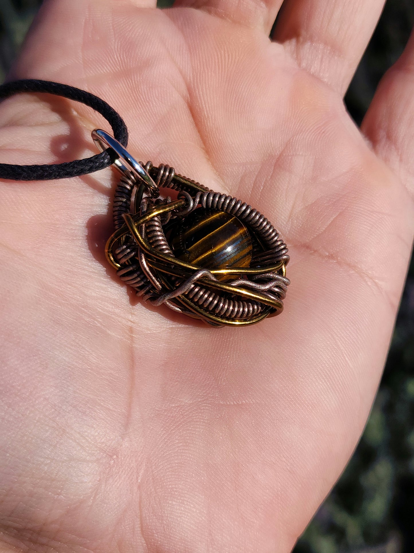 Primordial Vision. Golden Tigers Eye Necklace. Made by Eyesthatburnthemind.