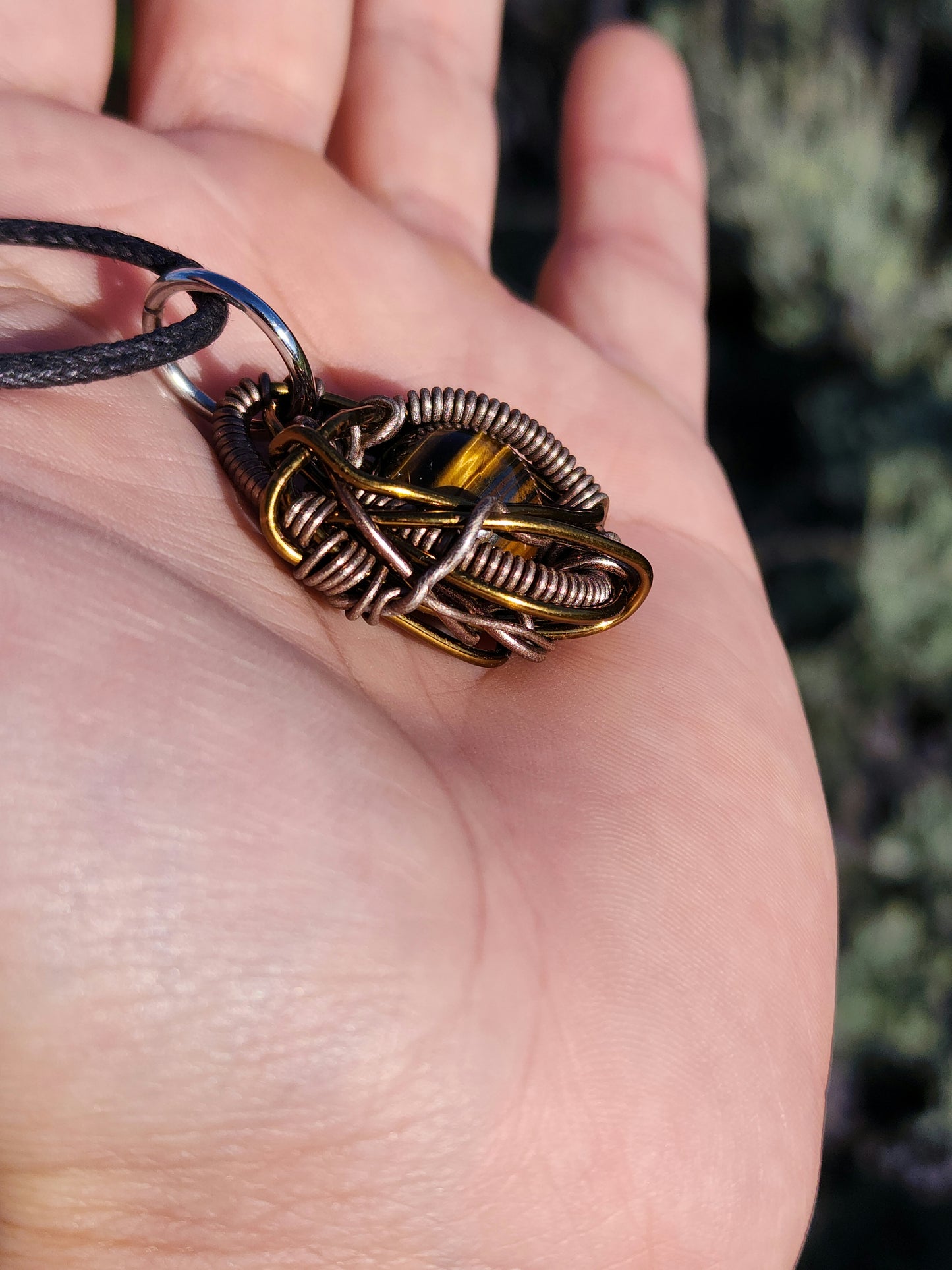 Primordial Vision. Golden Tigers Eye Necklace. Made by Eyesthatburnthemind.