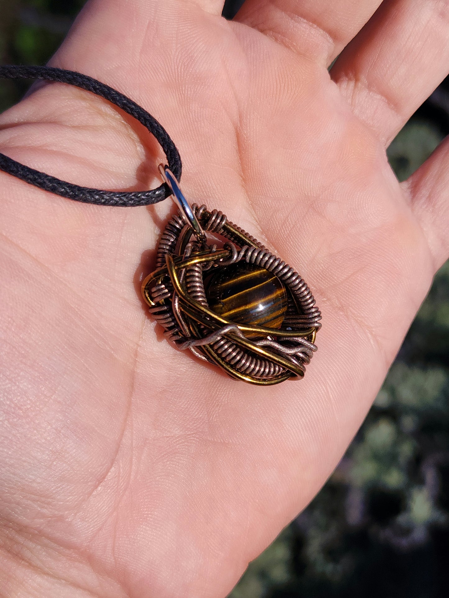 Primordial Vision. Golden Tigers Eye Necklace. Made by Eyesthatburnthemind.