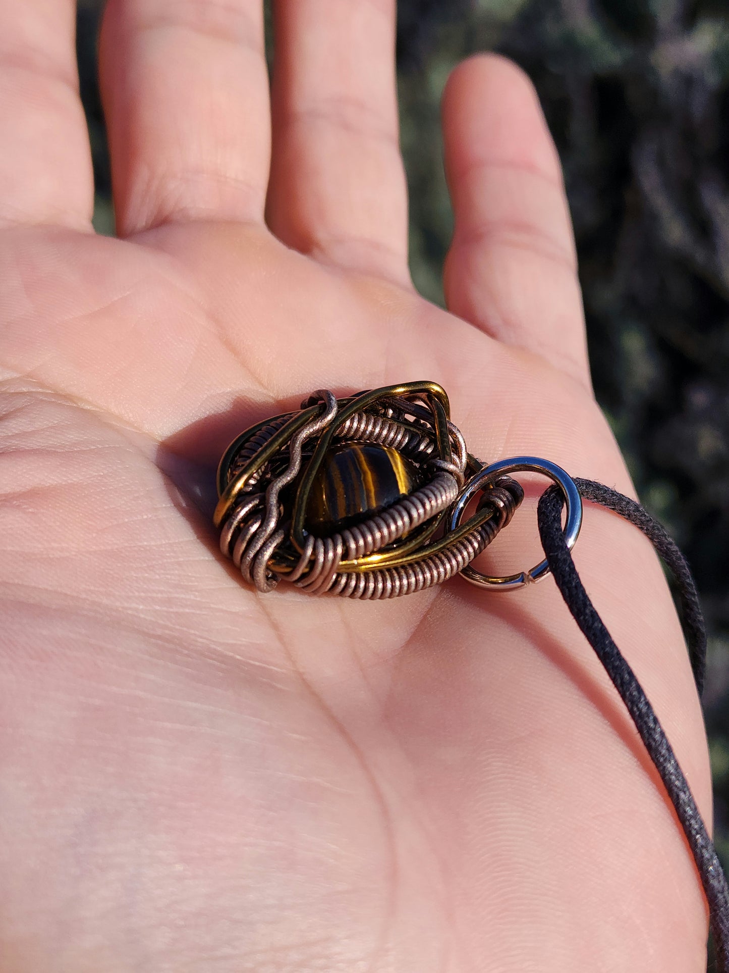 Primordial Vision. Golden Tigers Eye Necklace. Made by Eyesthatburnthemind.