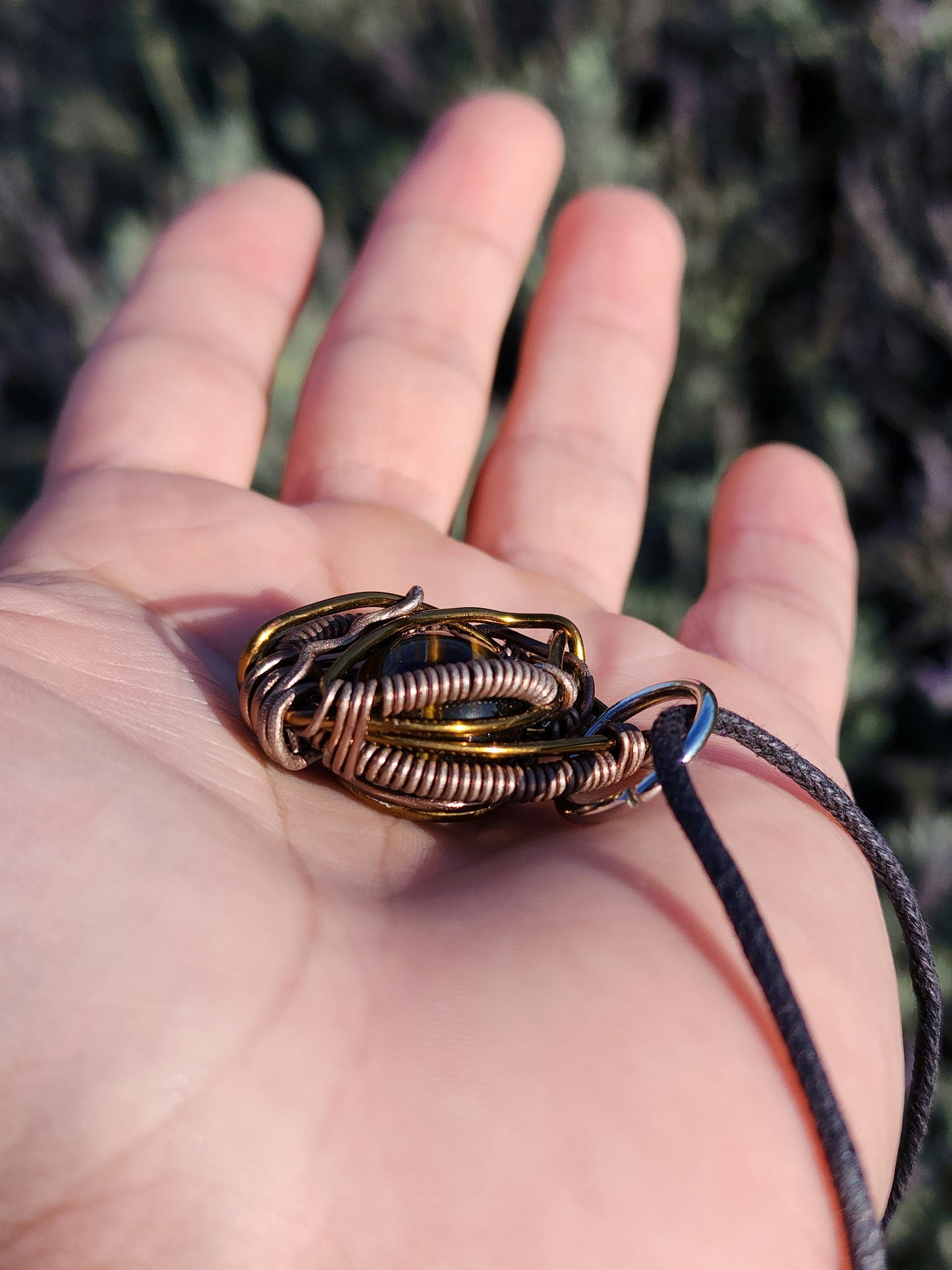 Primordial Vision. Golden Tigers Eye Necklace. Made by Eyesthatburnthemind.