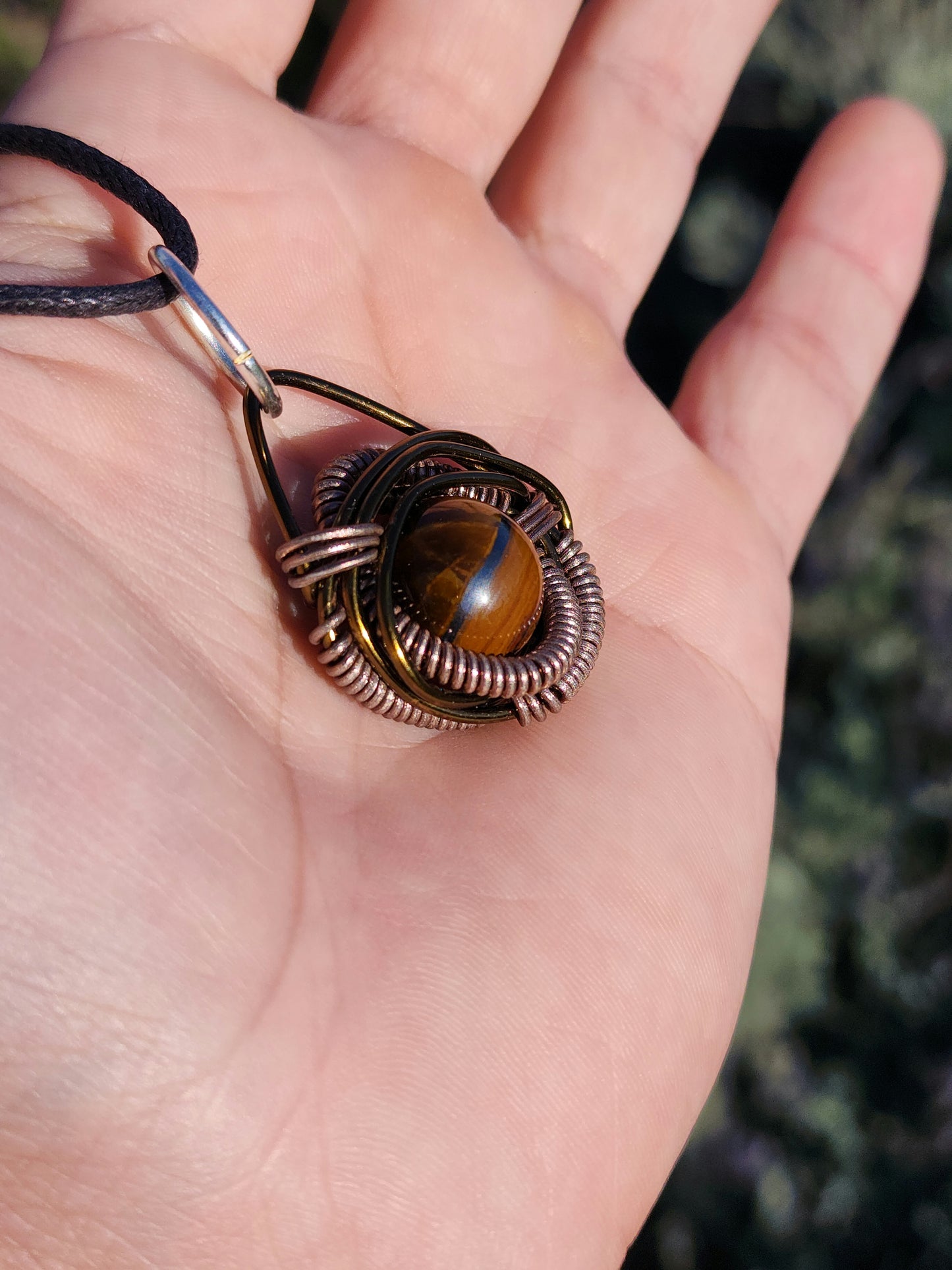 Primordial Vision. Golden Tigers Eye Necklace. Made by Eyesthatburnthemind.