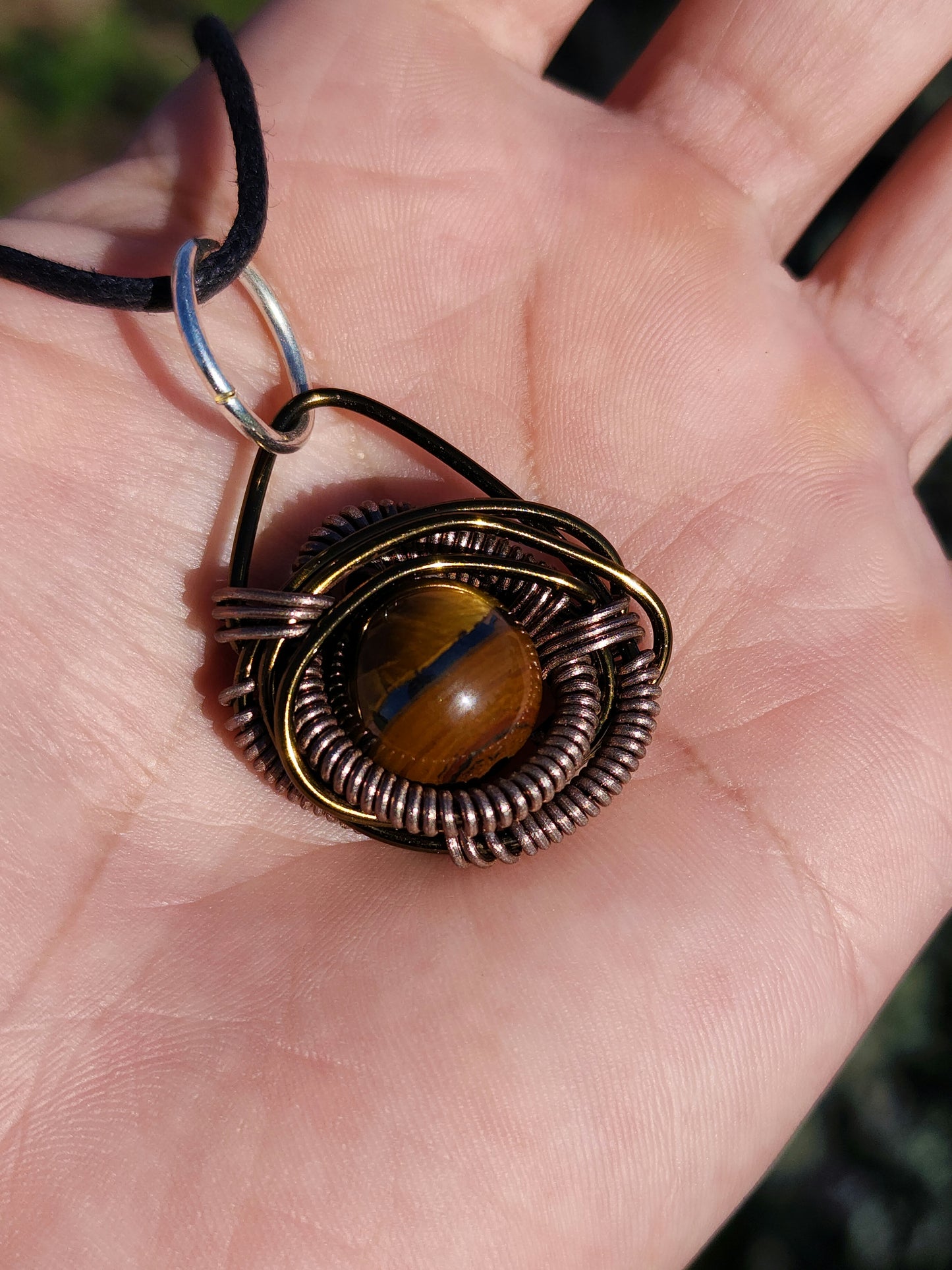 Primordial Vision. Golden Tigers Eye Necklace. Made by Eyesthatburnthemind.