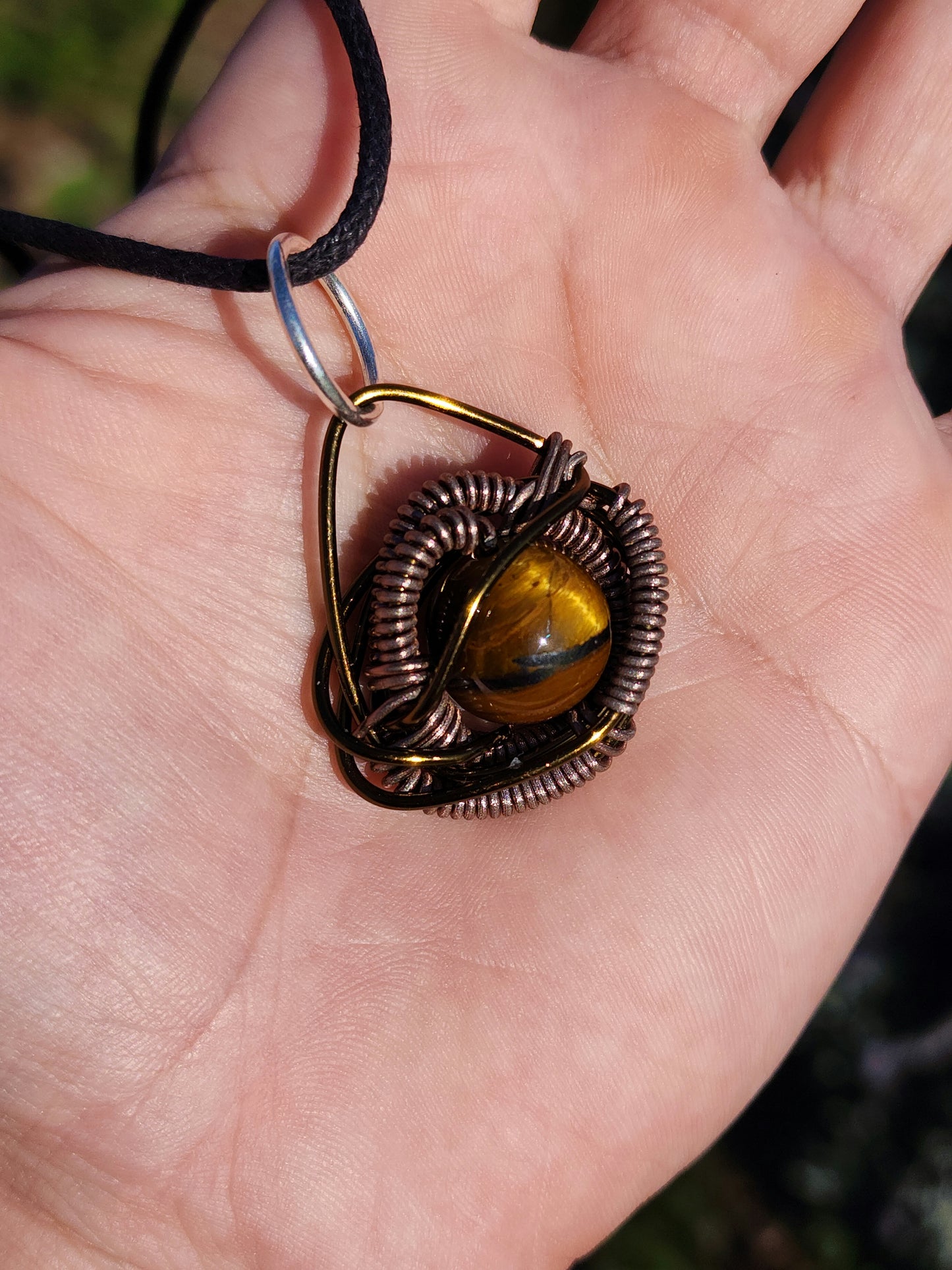 Primordial Vision. Golden Tigers Eye Necklace. Made by Eyesthatburnthemind.