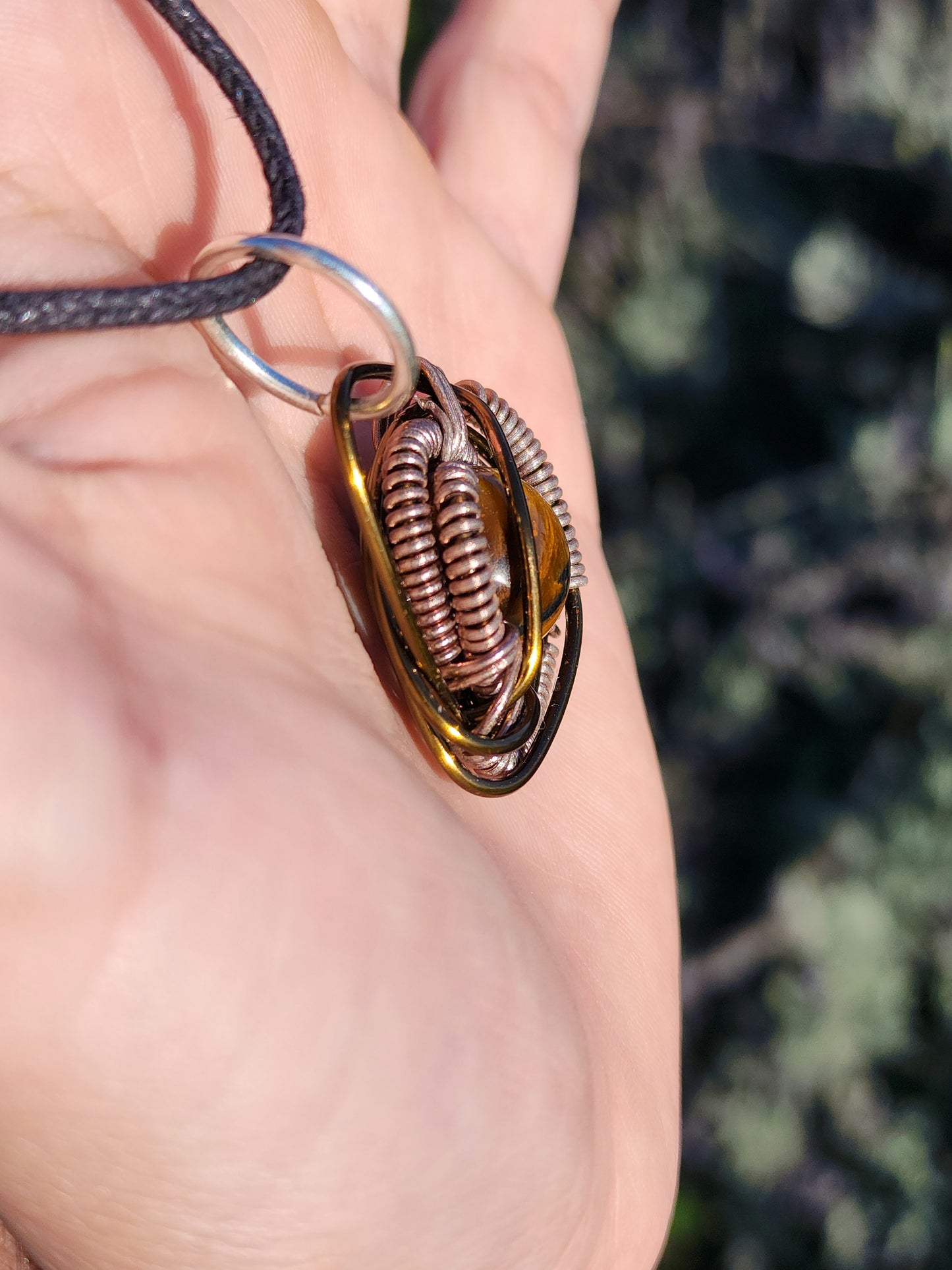 Primordial Vision. Golden Tigers Eye Necklace. Made by Eyesthatburnthemind.