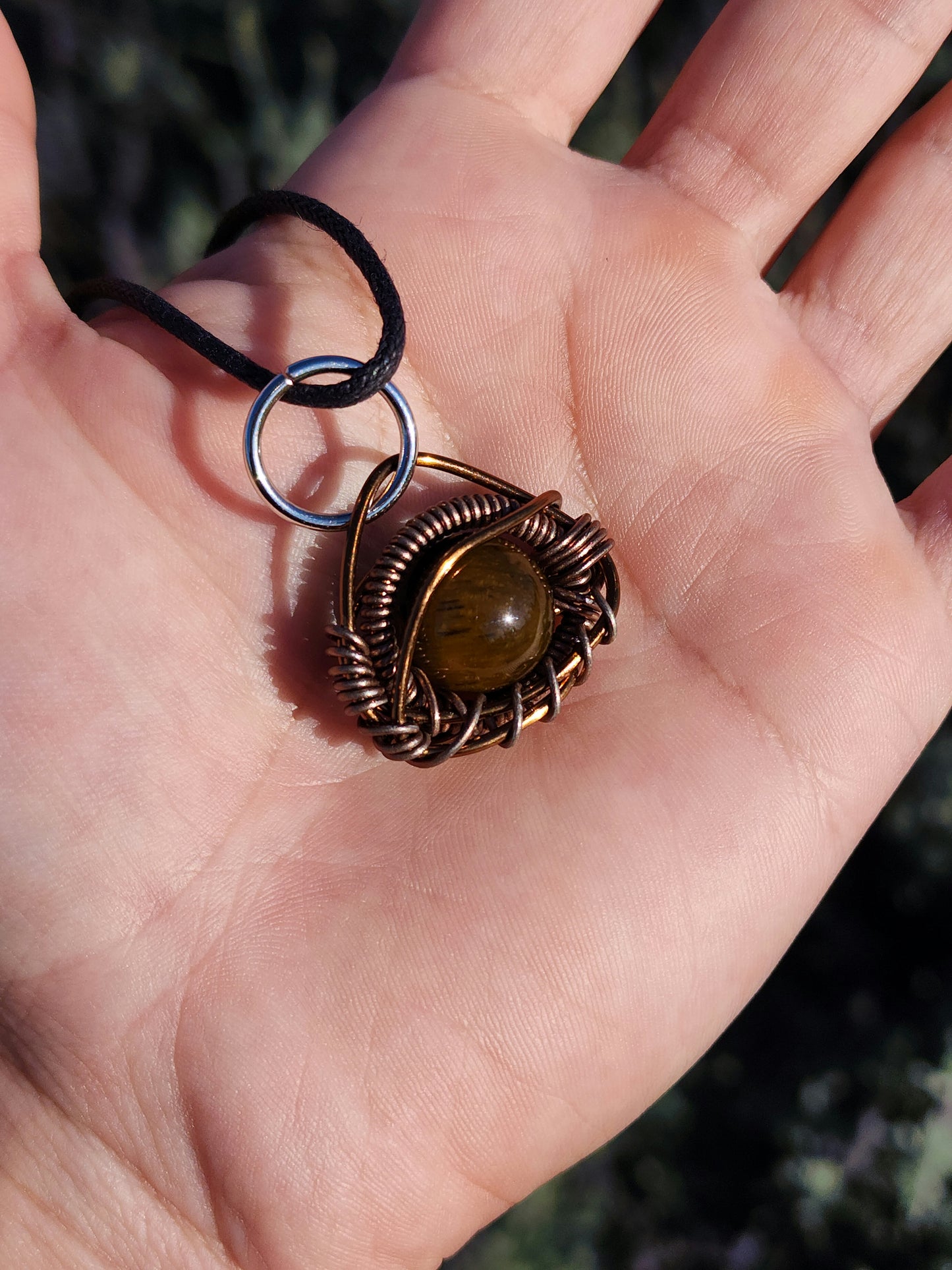 Primordial Vision. Golden Tigers Eye Necklace. Made by Eyesthatburnthemind.