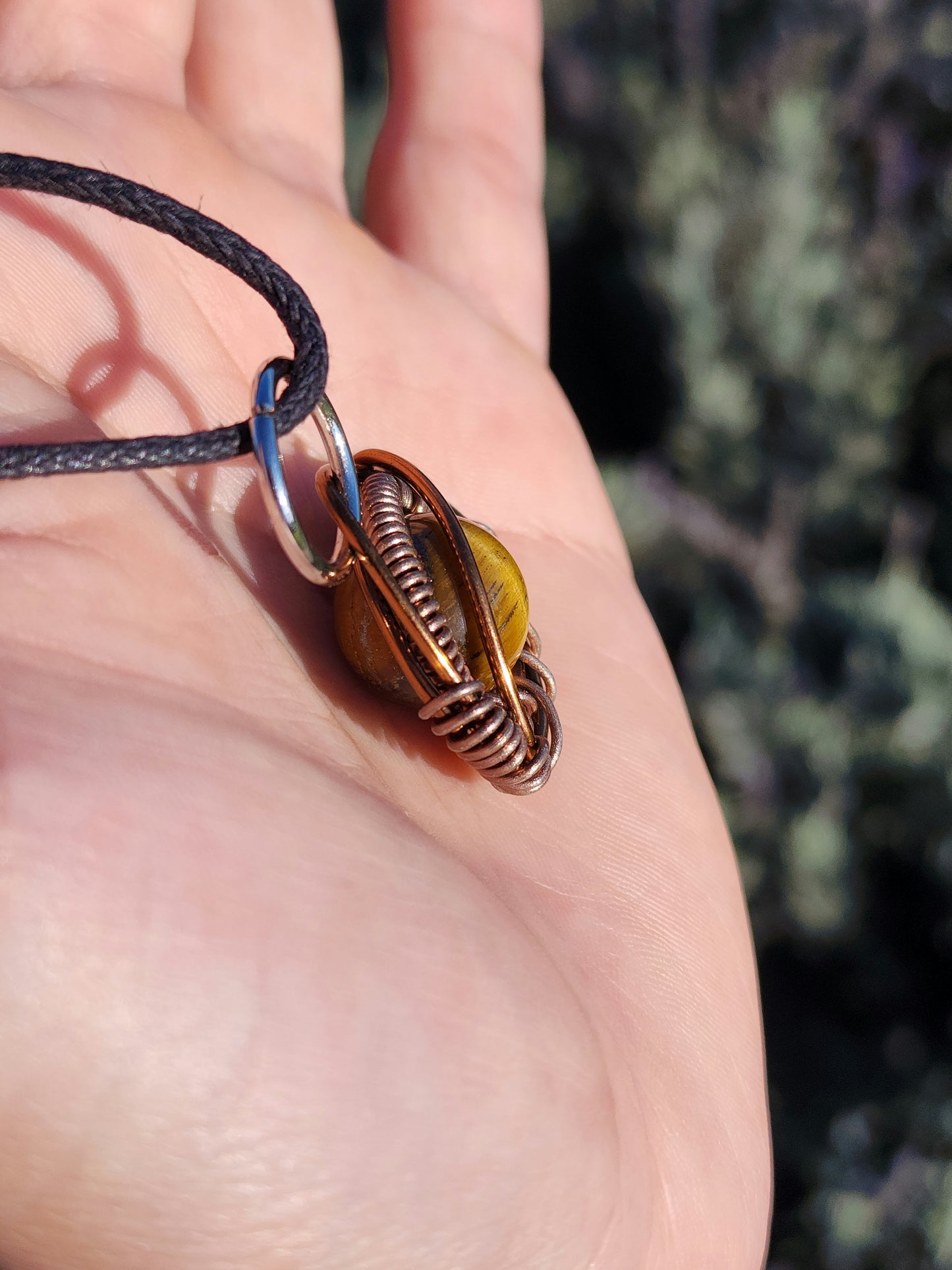 Primordial Vision. Golden Tigers Eye Necklace. Made by Eyesthatburnthemind.