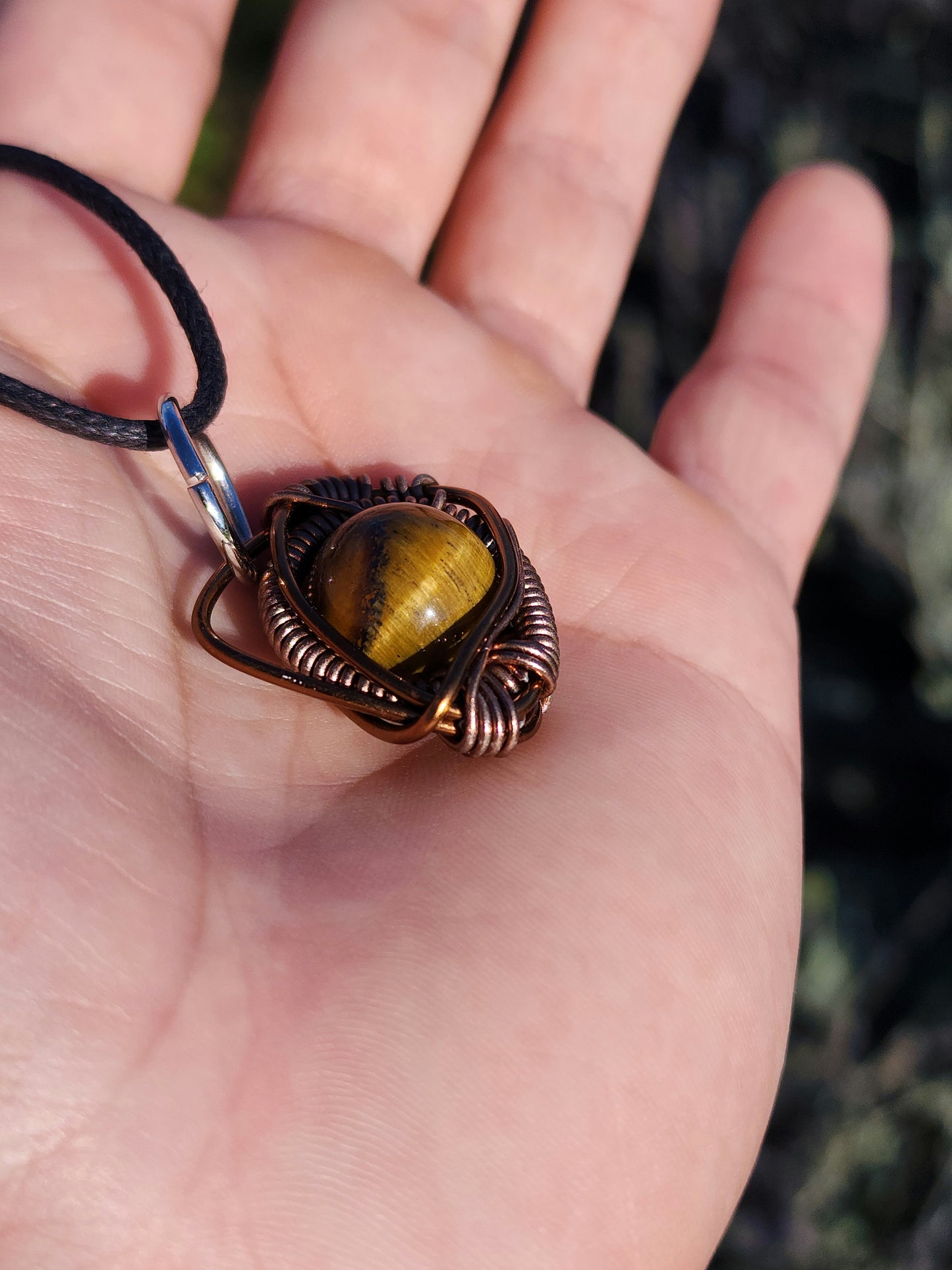 Primordial Vision. Golden Tigers Eye Necklace. Made by Eyesthatburnthemind.