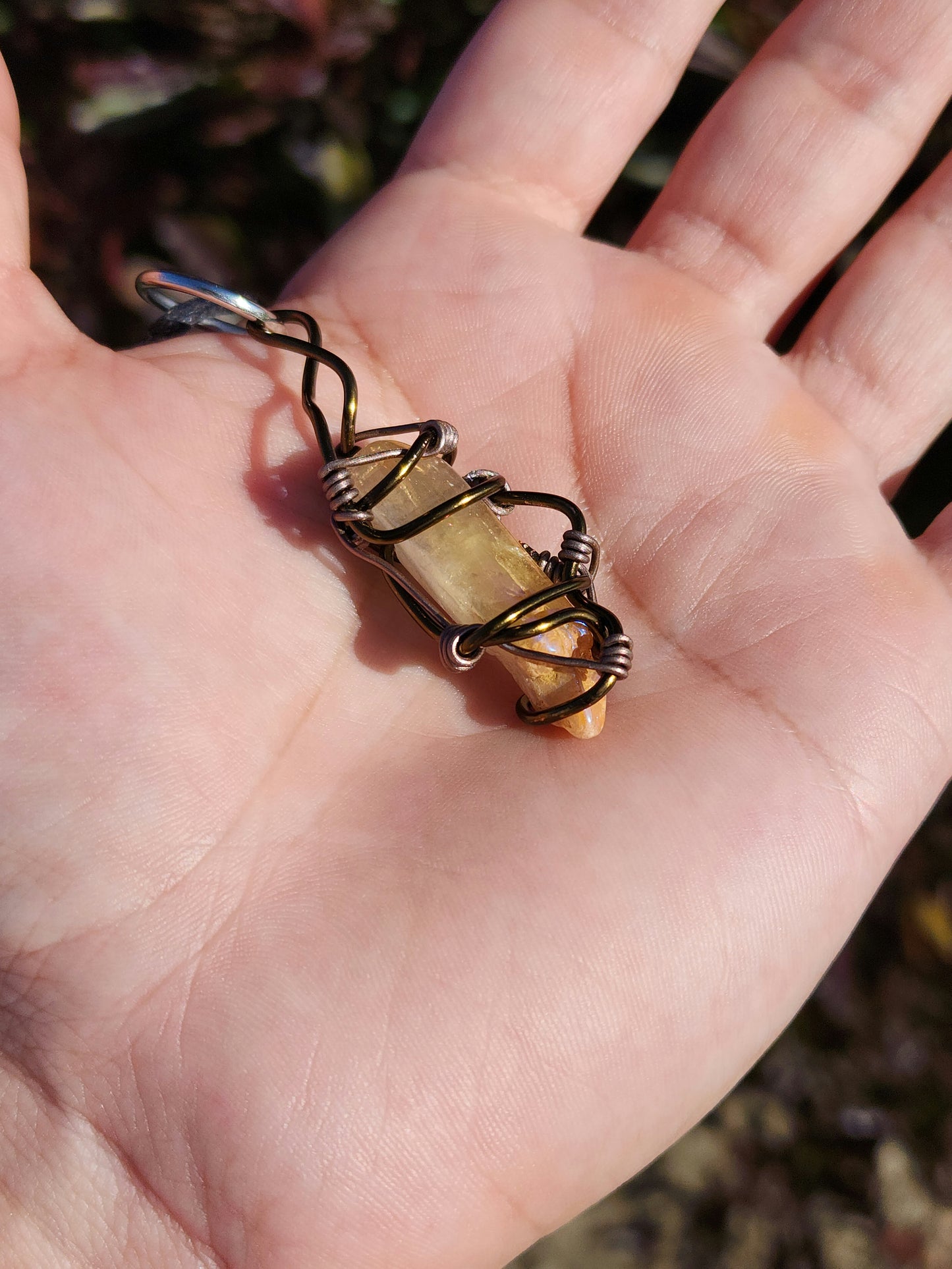 Crystal Fire Catalyst. Flashed Quartz Crystal Necklace. Made by Eyesthatburnthemind.