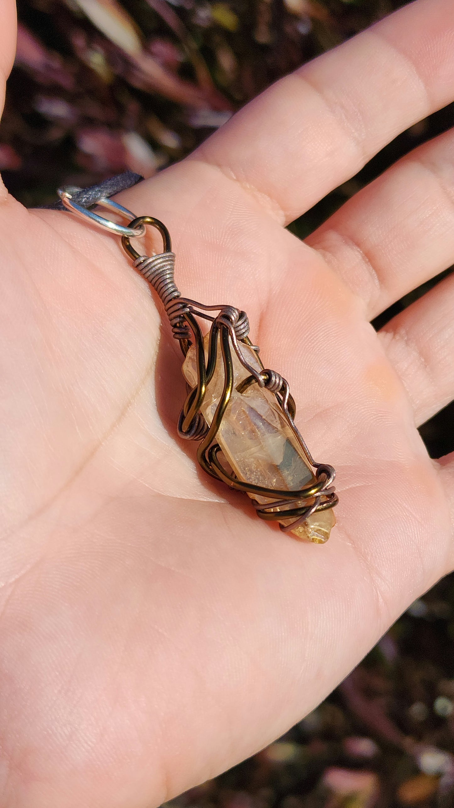 Crystal Fire Catalyst. Flashed Quartz Crystal Necklace. Made by Eyesthatburnthemind.