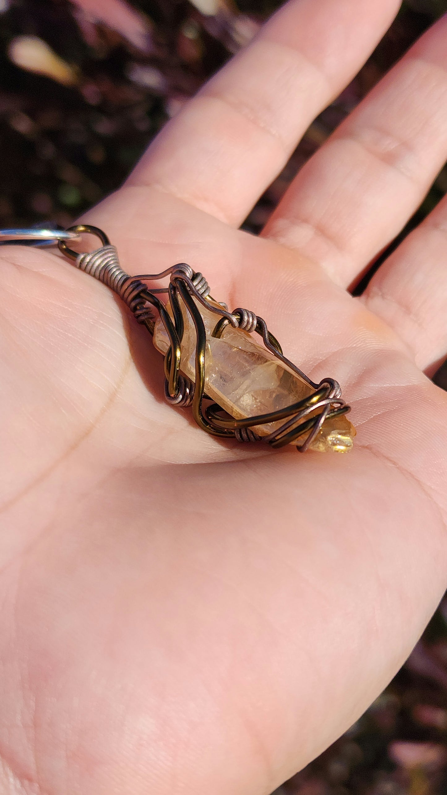 Crystal Fire Catalyst. Flashed Quartz Crystal Necklace. Made by Eyesthatburnthemind.