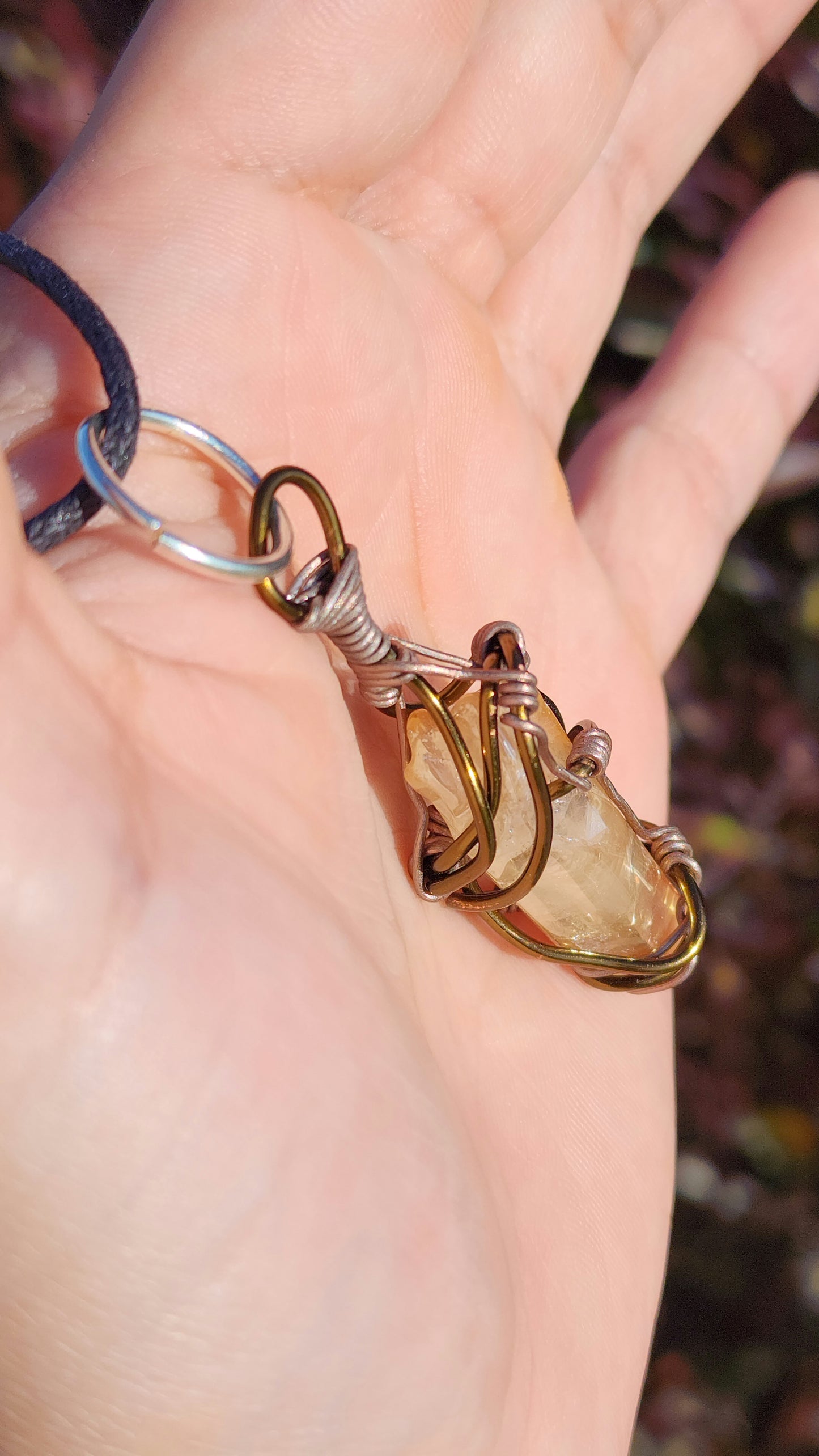 Crystal Fire Catalyst. Flashed Quartz Crystal Necklace. Made by Eyesthatburnthemind.