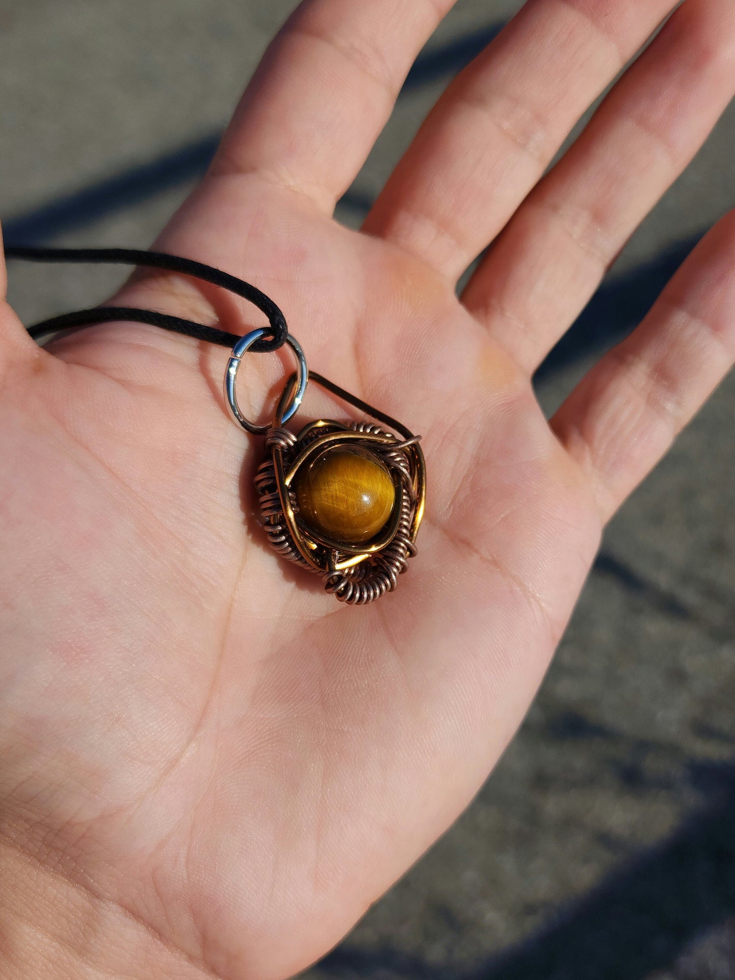 Primordial Vision. Golden Tigers Eye necklace. Made by Eyesthatburnthemind.