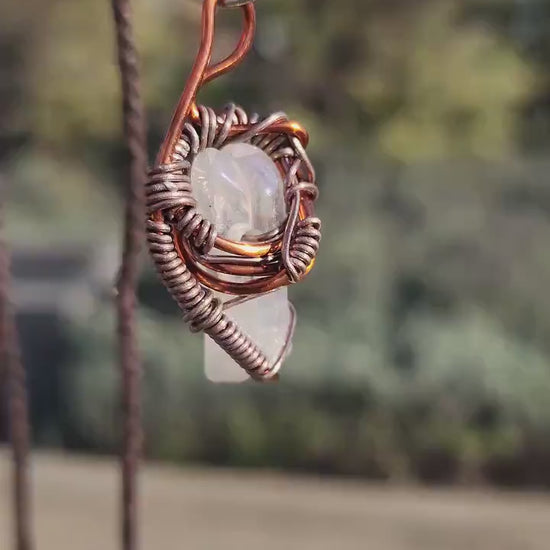 Unique Flow. Clear Quartz crystal necklace. Made by Eyesthatburnthemind.