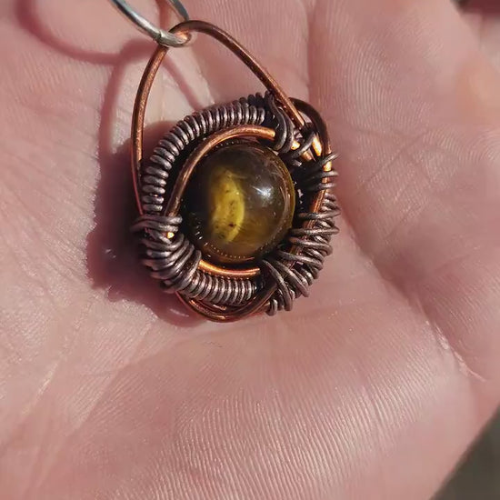 Primordial Vision. Golden Tigers Eye necklace. Made by Eyesthatburnthemind.