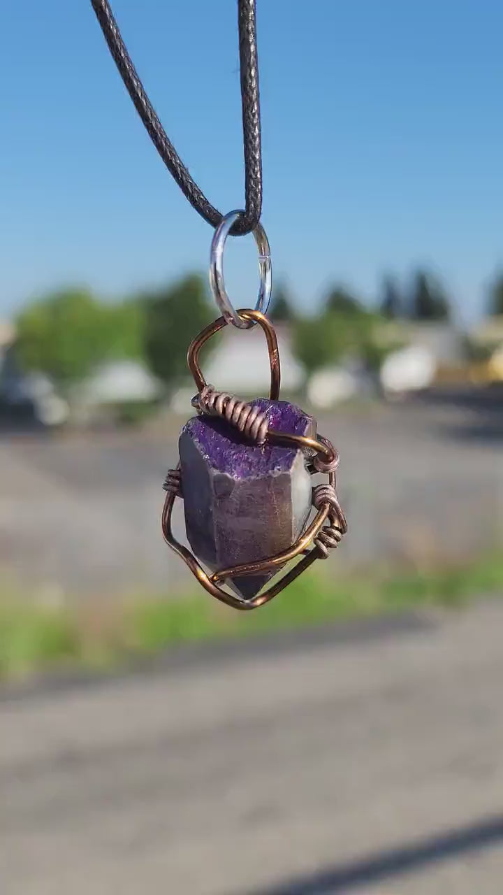 Radiant Chaos. Flashed quartz crystal necklace. Made by Eyesthatburnthemind.