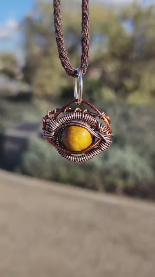 Primordial Vision. Golden Tigers Eye necklace. Made by Eyesthatburnthemind.