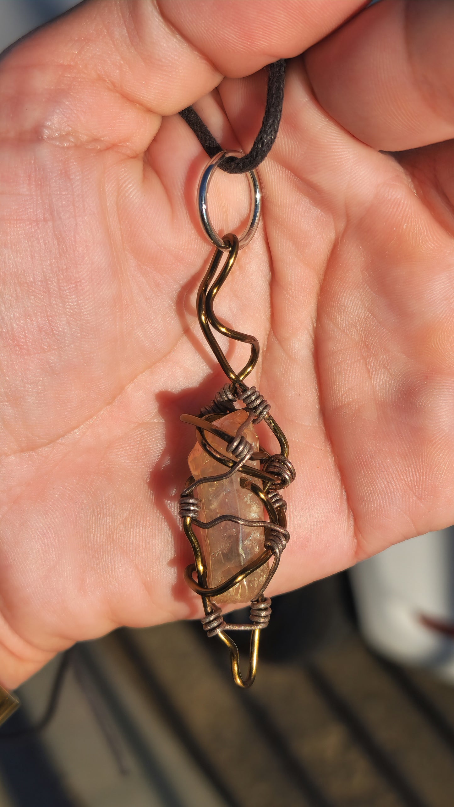 Crystal Fire Catalyst. Flashed Quartz Crystal Necklace. Made by Eyesthatburnthemind.