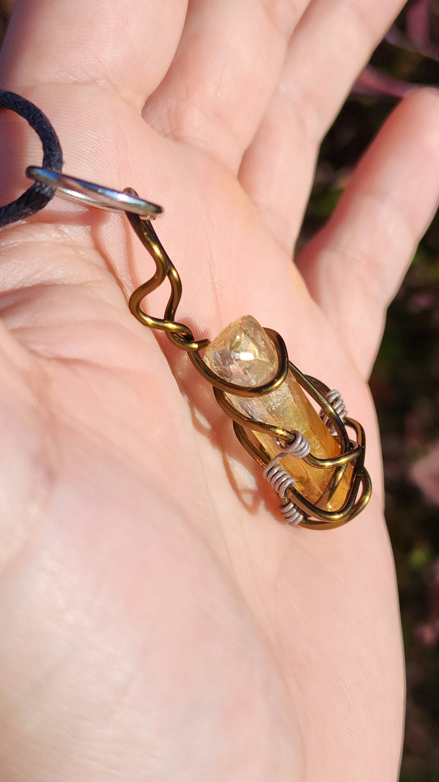 Crystal Fire Catalyst. Flashed Quartz Crystal Necklace. Made by Eyesthatburnthemind.