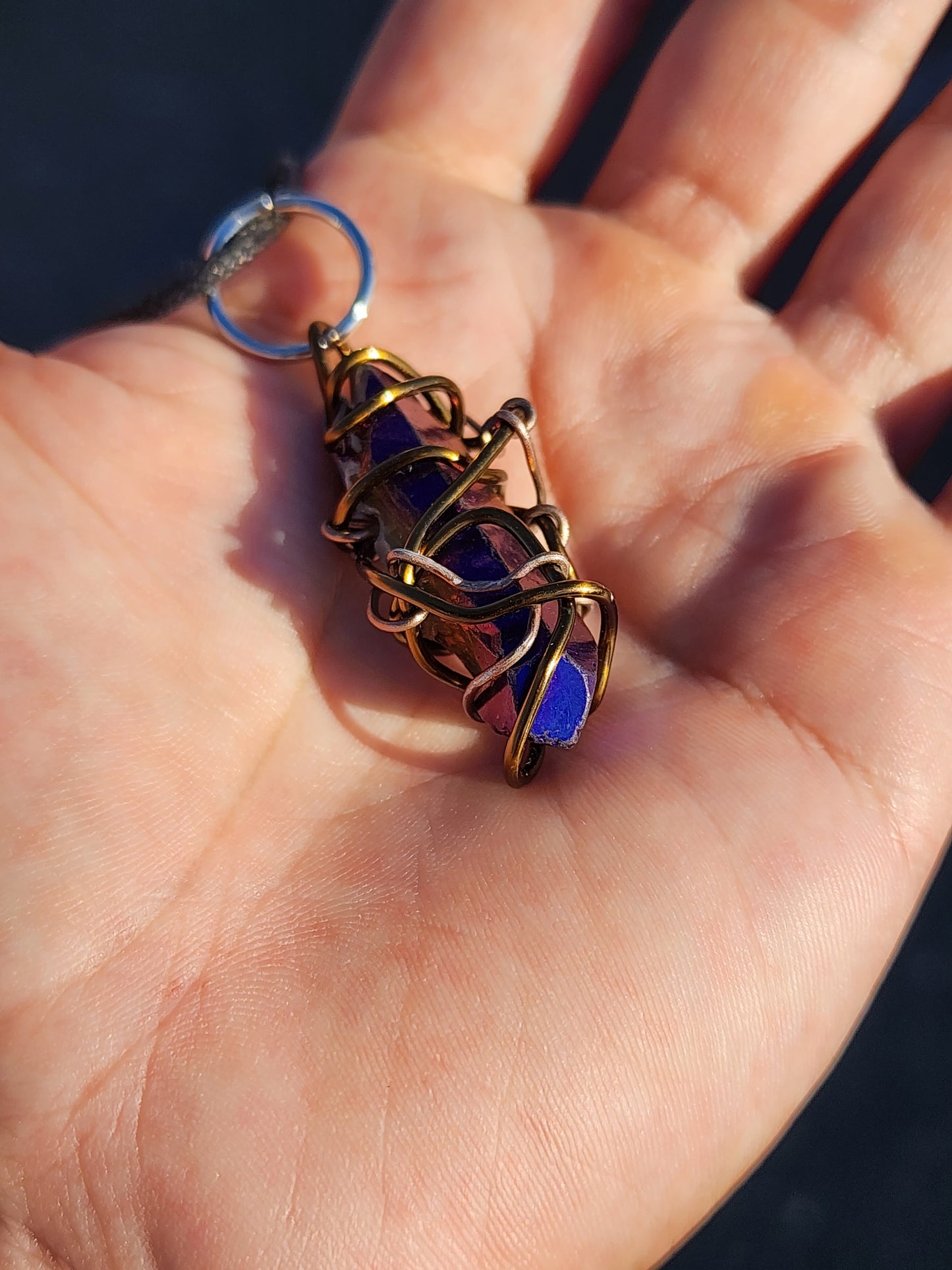 Aura Caster. Flashed crystal quartz necklace. Made by Eyesthatburnthemind.