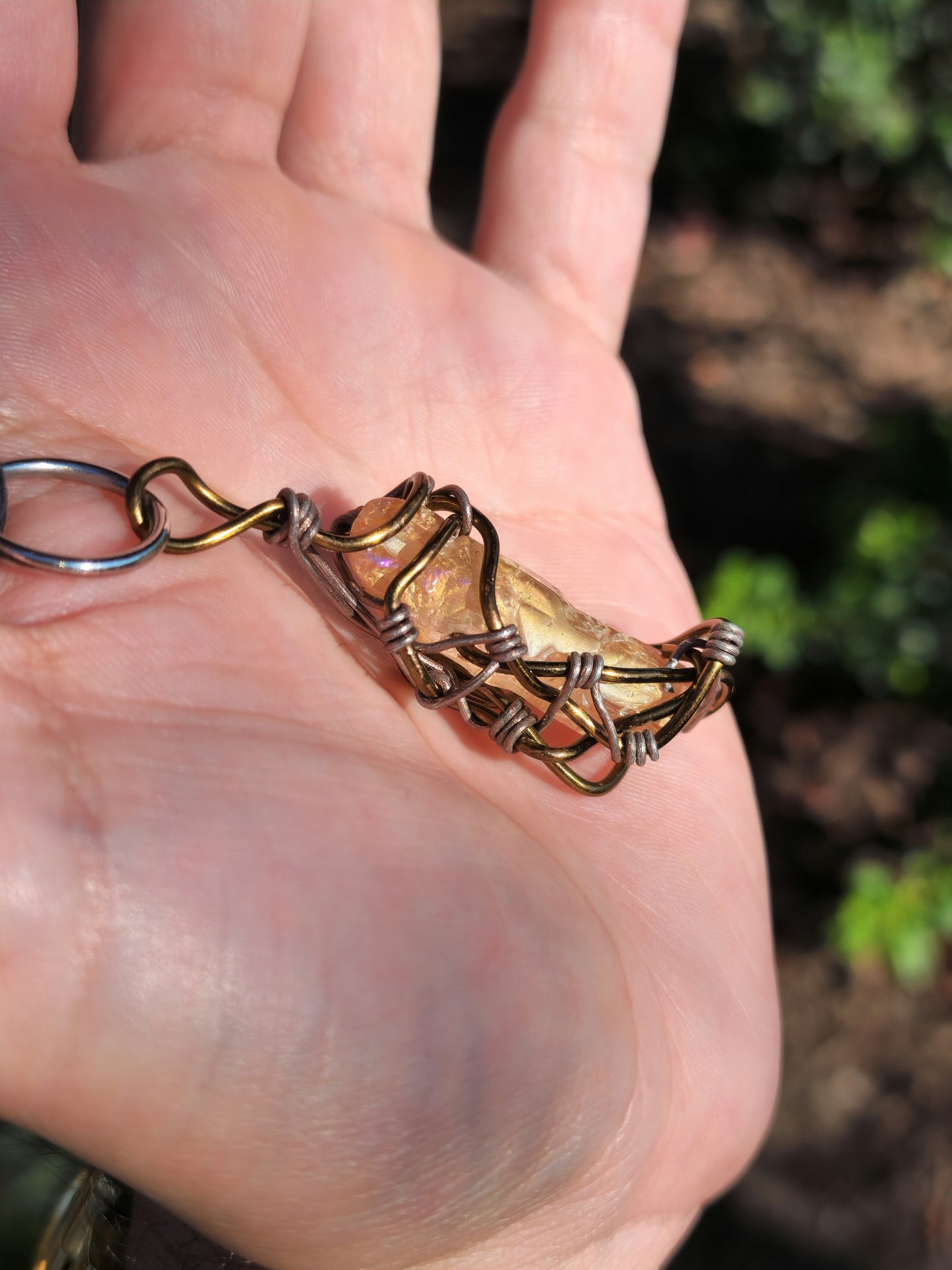 Crystal Fire Catalyst. Flashed Quartz Crystal Necklace. Made by Eyesthatburnthemind.