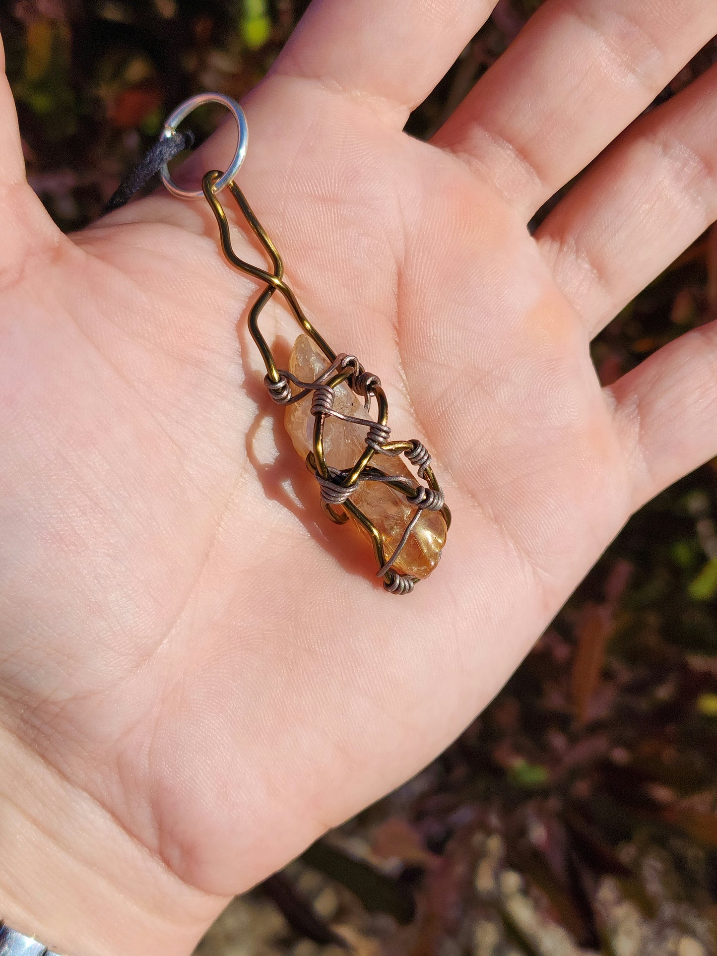 Crystal Fire Catalyst. Flashed Quartz Crystal Necklace. Made by Eyesthatburnthemind.