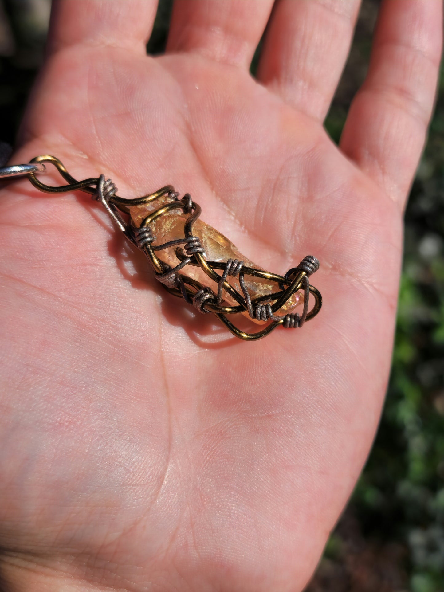 Crystal Fire Catalyst. Flashed Quartz Crystal Necklace. Made by Eyesthatburnthemind.