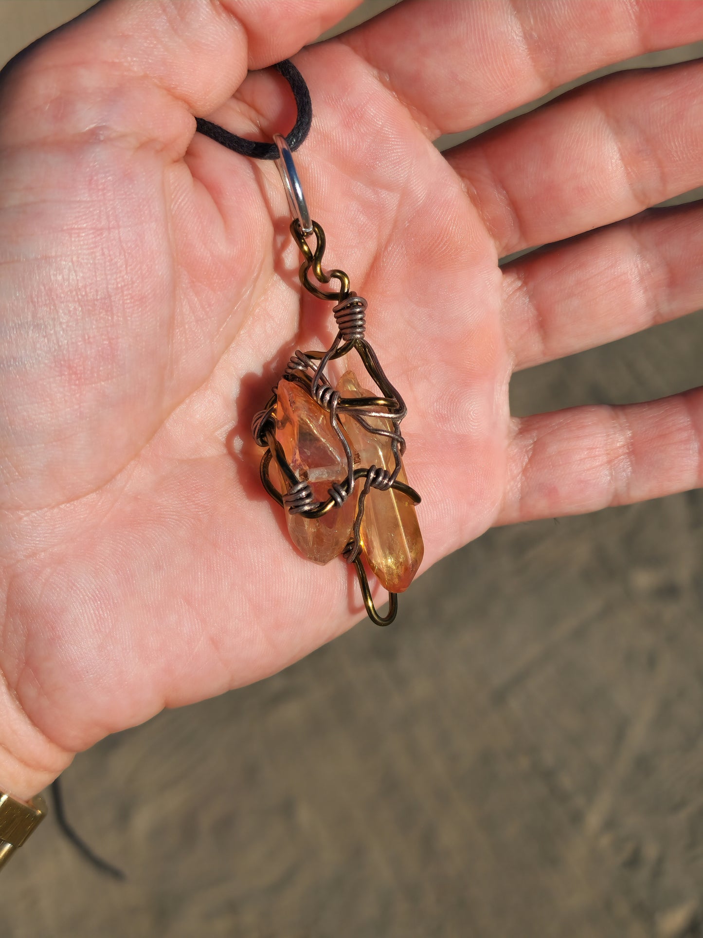 Crystal Fire Catalyst. Flashed Quartz Crystal Necklace. Made by Eyesthatburnthemind.