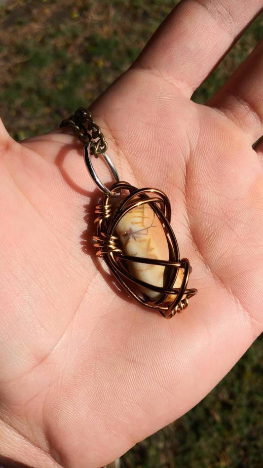 Simple Stone. Stone necklace. Battle ready. Made by Eyesthatburnthemind.