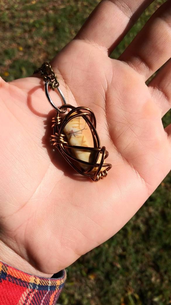 Simple Stone. Stone necklace. Battle ready. Made by Eyesthatburnthemind.